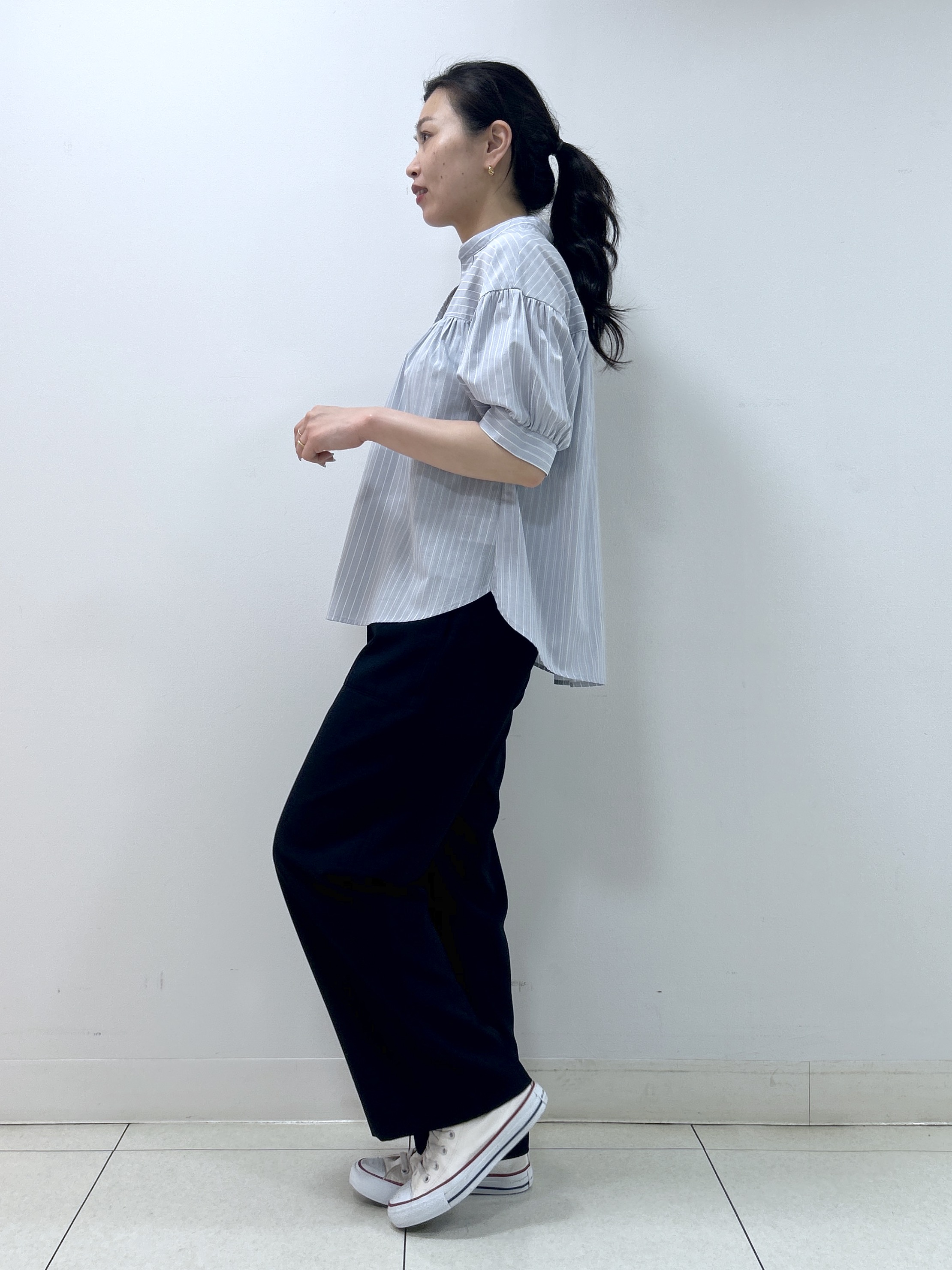 Kaiさんの「Dessin｜【洗える】ストライプスキッパーシャツ」を使ったコーディネート