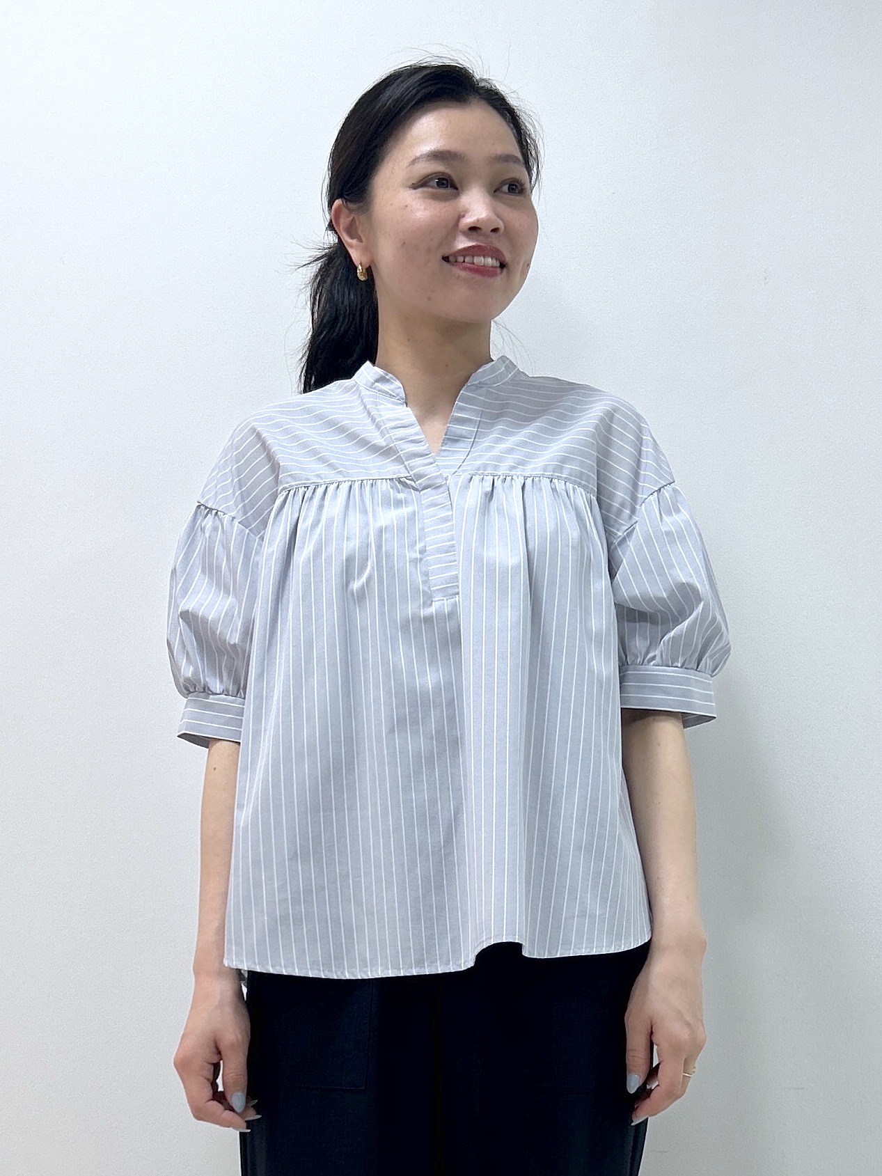 Kaiさんの「Dessin｜【洗える】ストライプスキッパーシャツ」を使ったコーディネート
