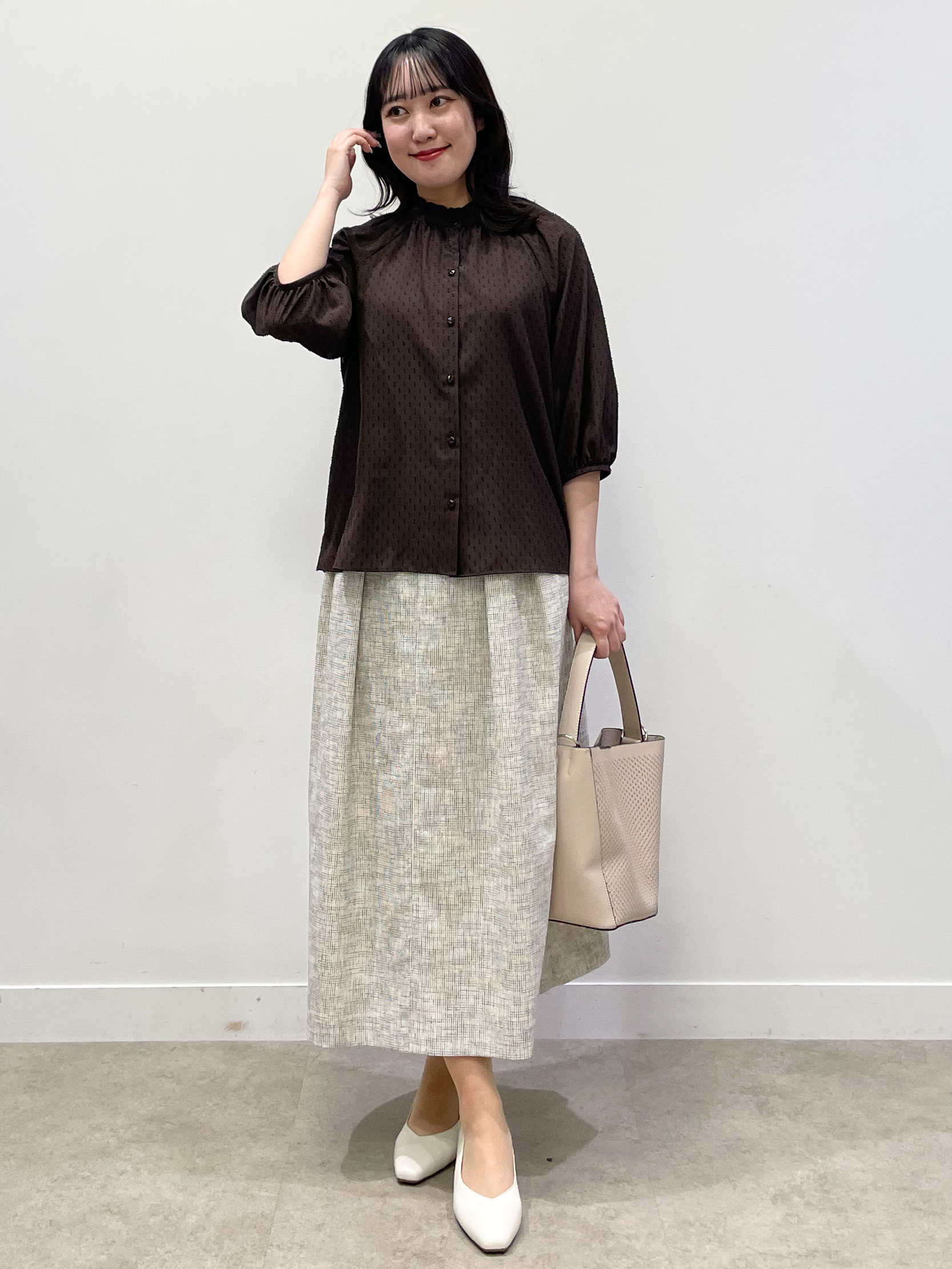 yukariさんの「Reflect｜プチハイネック フリルデザインブラウス」を使ったコーディネート