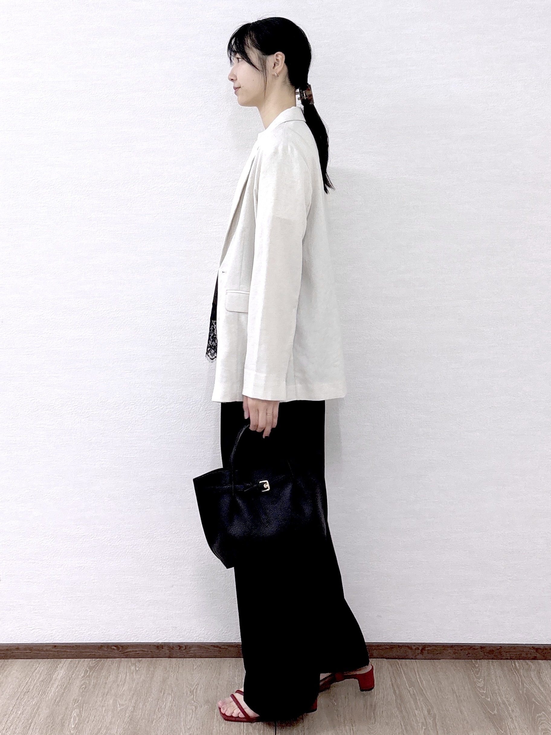 sachikoさんの「OPAQUE.CLIP｜【UV／接触冷感】ダブルブレストジャケット《防シワ加工／洗える》」を使ったコーディネート
