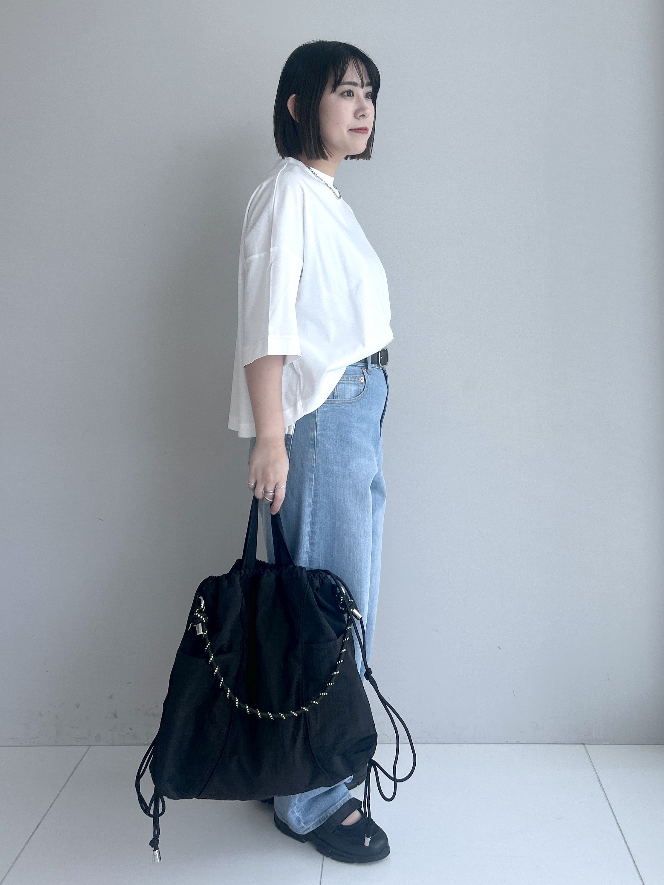 Hirokaさんの「Dessin｜【体型カバー】美光沢カットソーボクシーシルエット」を使ったコーディネート