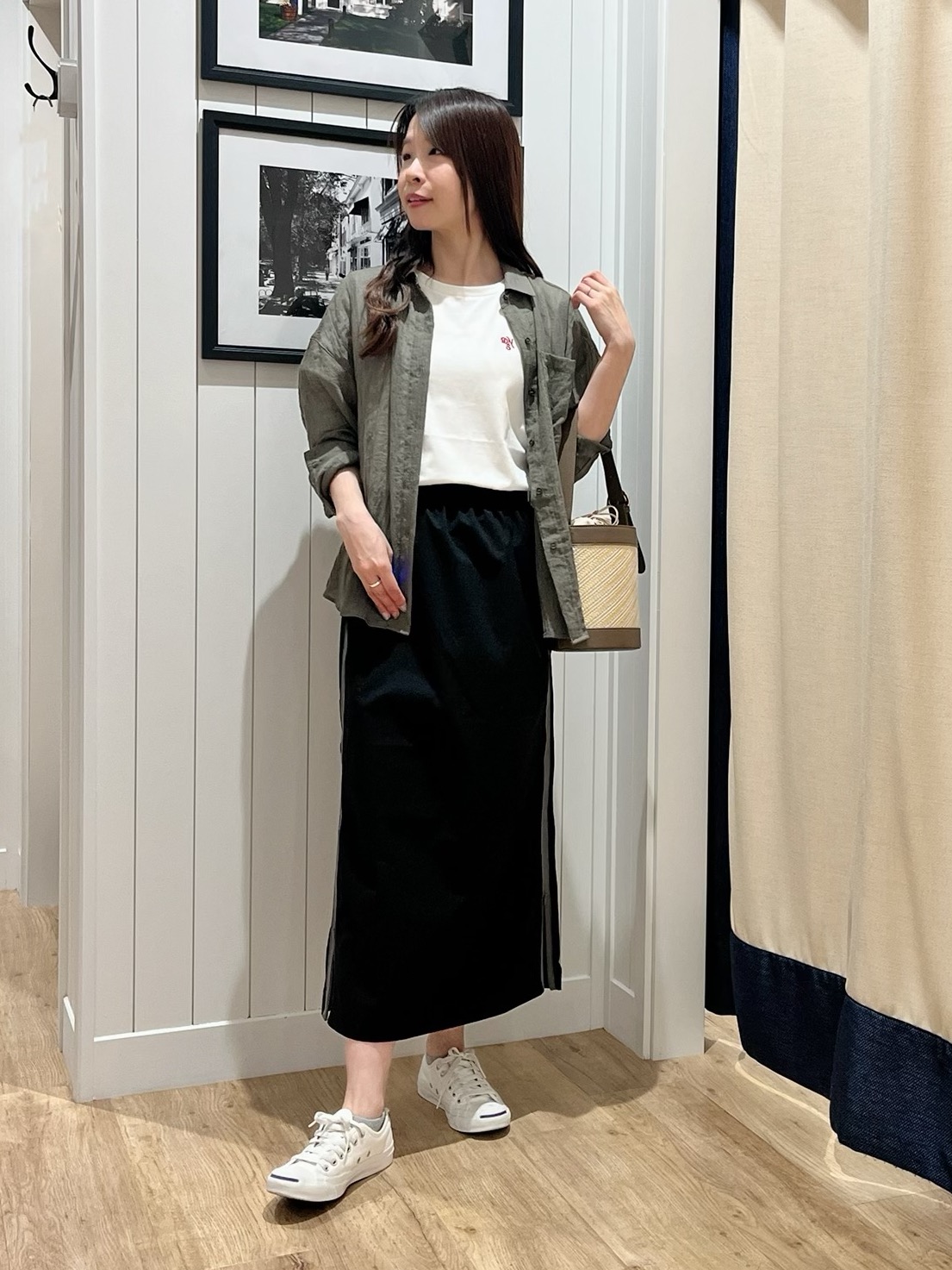 mihoさんの「Dessin｜【洗える】シアーカラーシャツ」を使ったコーディネート