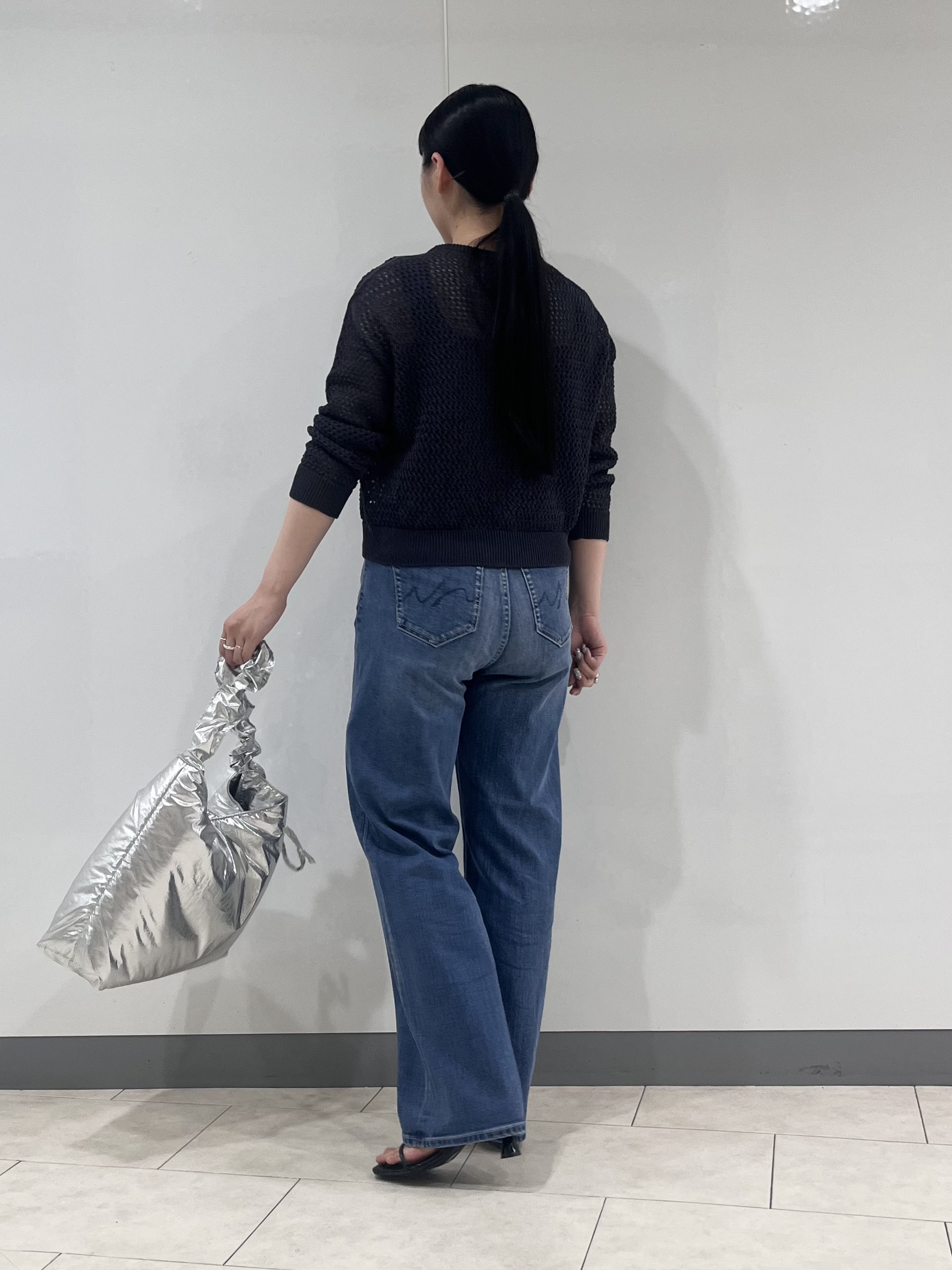 hasuさんの「INDIVI｜【洗える／コットン】メッシュジップニットカーディガン」を使ったコーディネート