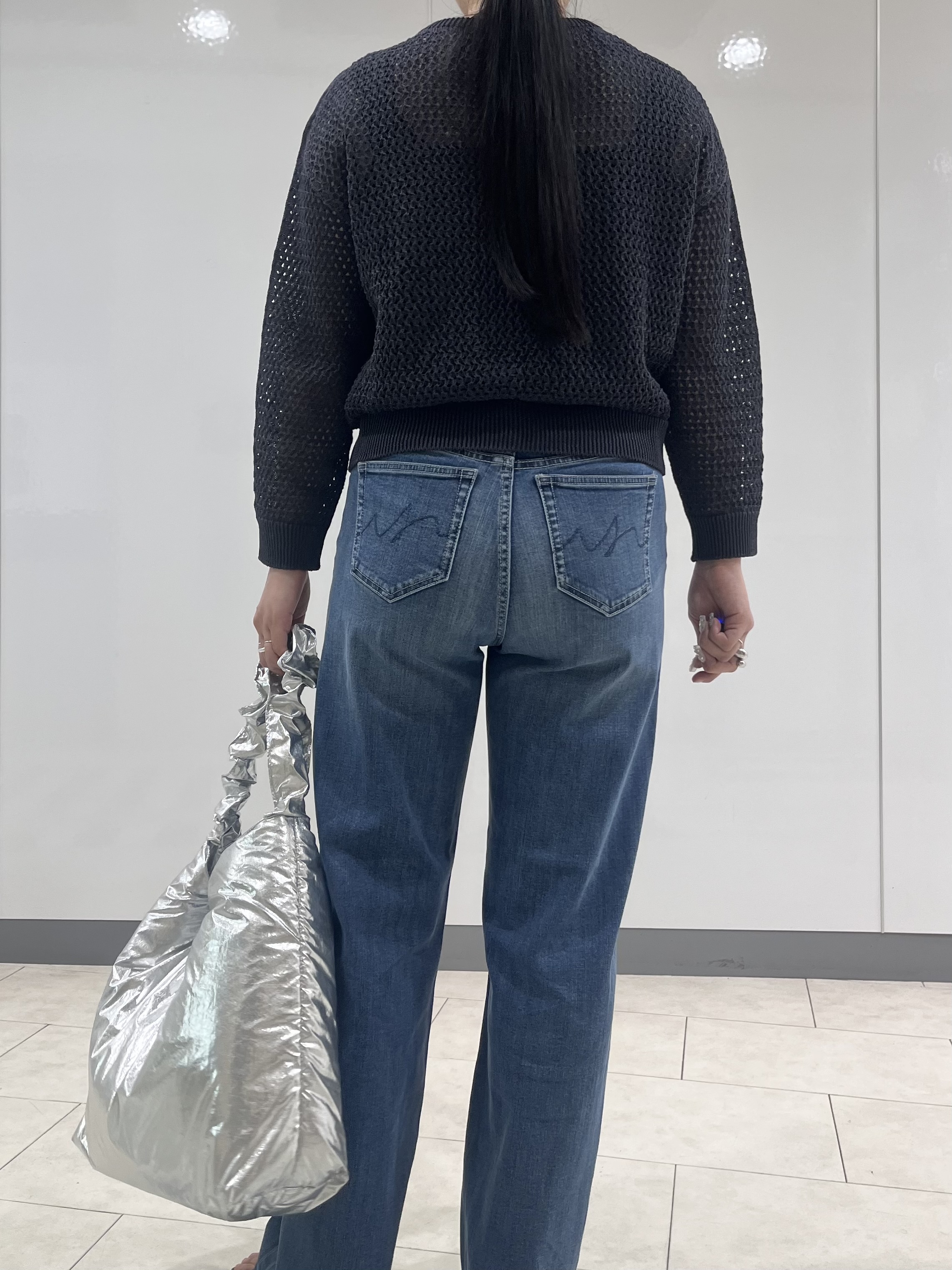 hasuさんの「INDIVI｜【洗える／コットン】メッシュジップニットカーディガン」を使ったコーディネート