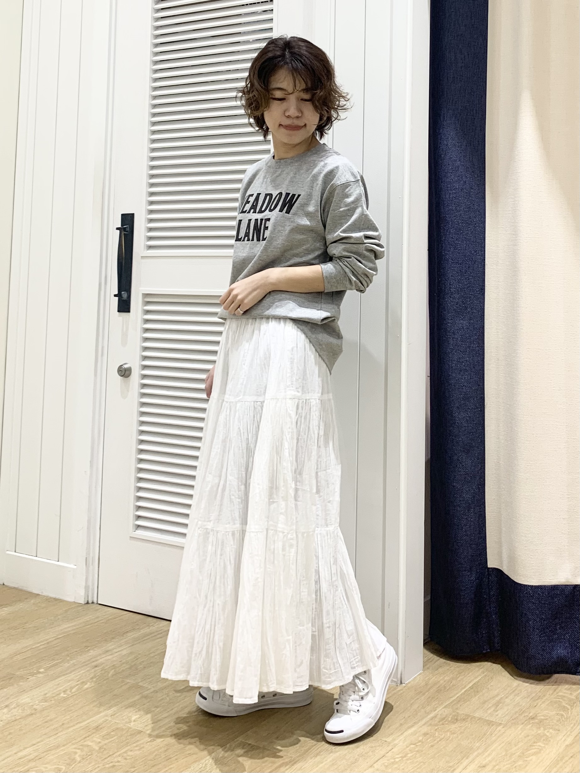 IMARIさんの「Dessin｜【洗える】コットンロゴロングTシャツ」を使ったコーディネート