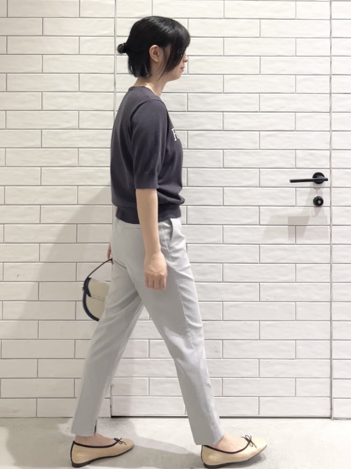 しおりさんの「OPAQUE.CLIP｜ロゴジャカードニット【洗濯機OK】」を使ったコーディネート