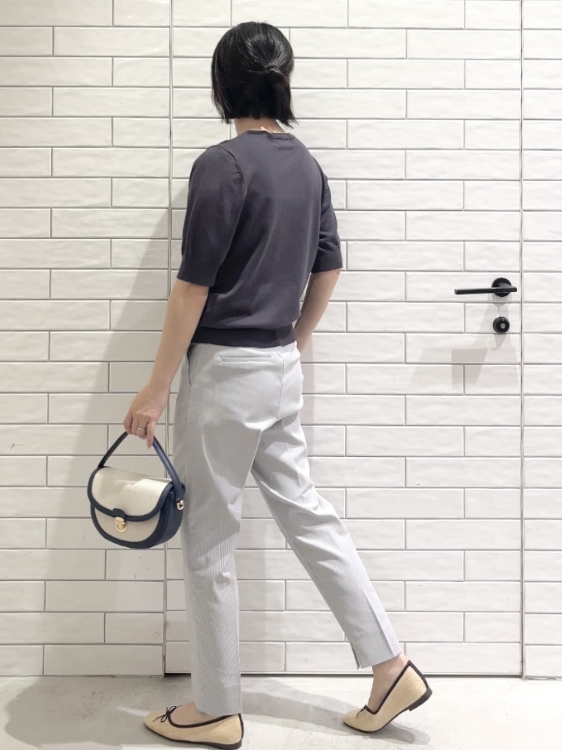 しおりさんの「OPAQUE.CLIP｜ロゴジャカードニット【洗濯機OK】」を使ったコーディネート