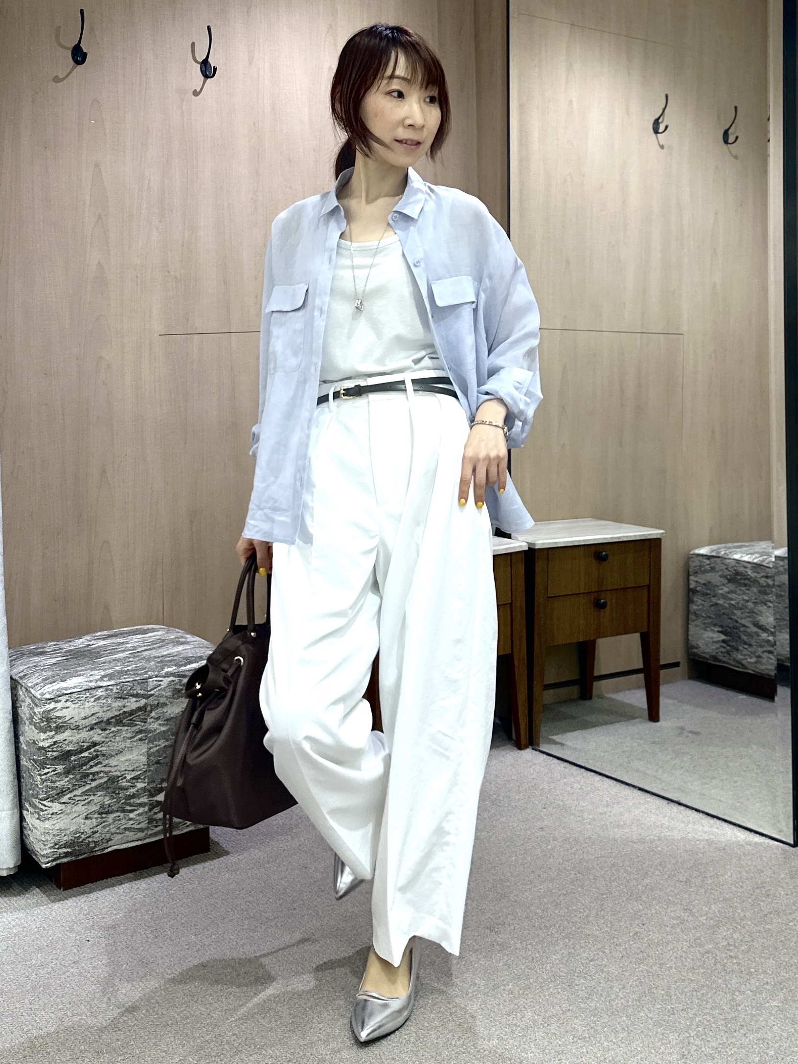 Miwaさんの「UNTITLED｜【接触冷感】ドライタッチシャツ」を使ったコーディネート