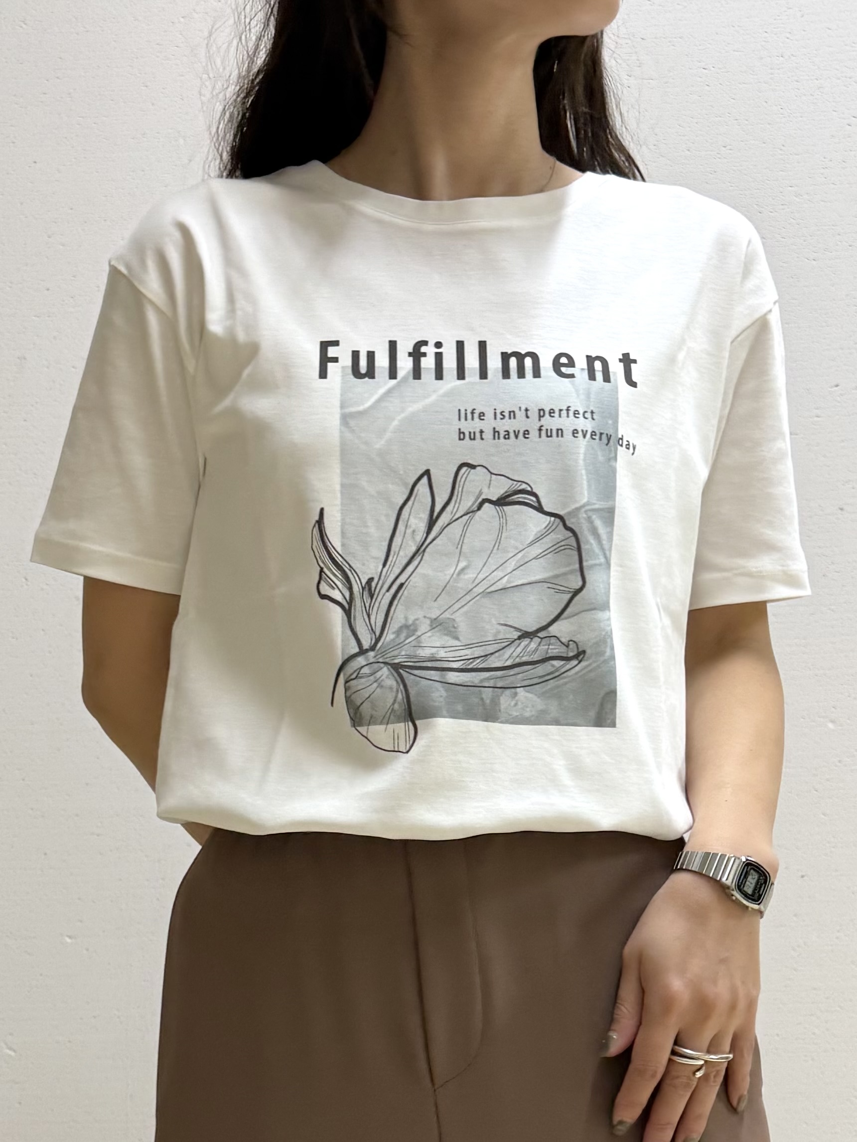 mamiさんの「INDIVI｜【UVケア／選べるグラフィック】スムースジャージTシャツ」を使ったコーディネート