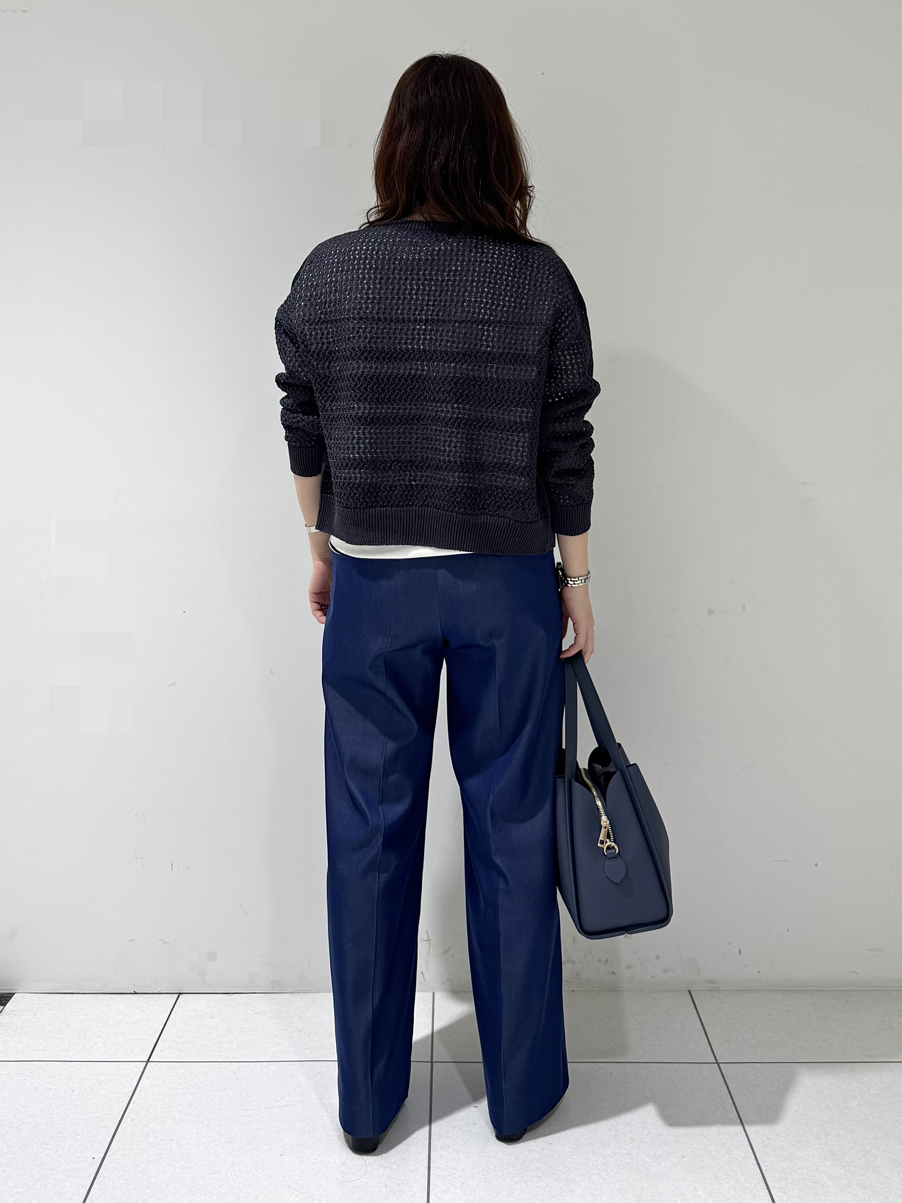 そんさんの「INDIVI｜【洗える／コットン】メッシュジップニットカーディガン」を使ったコーディネート