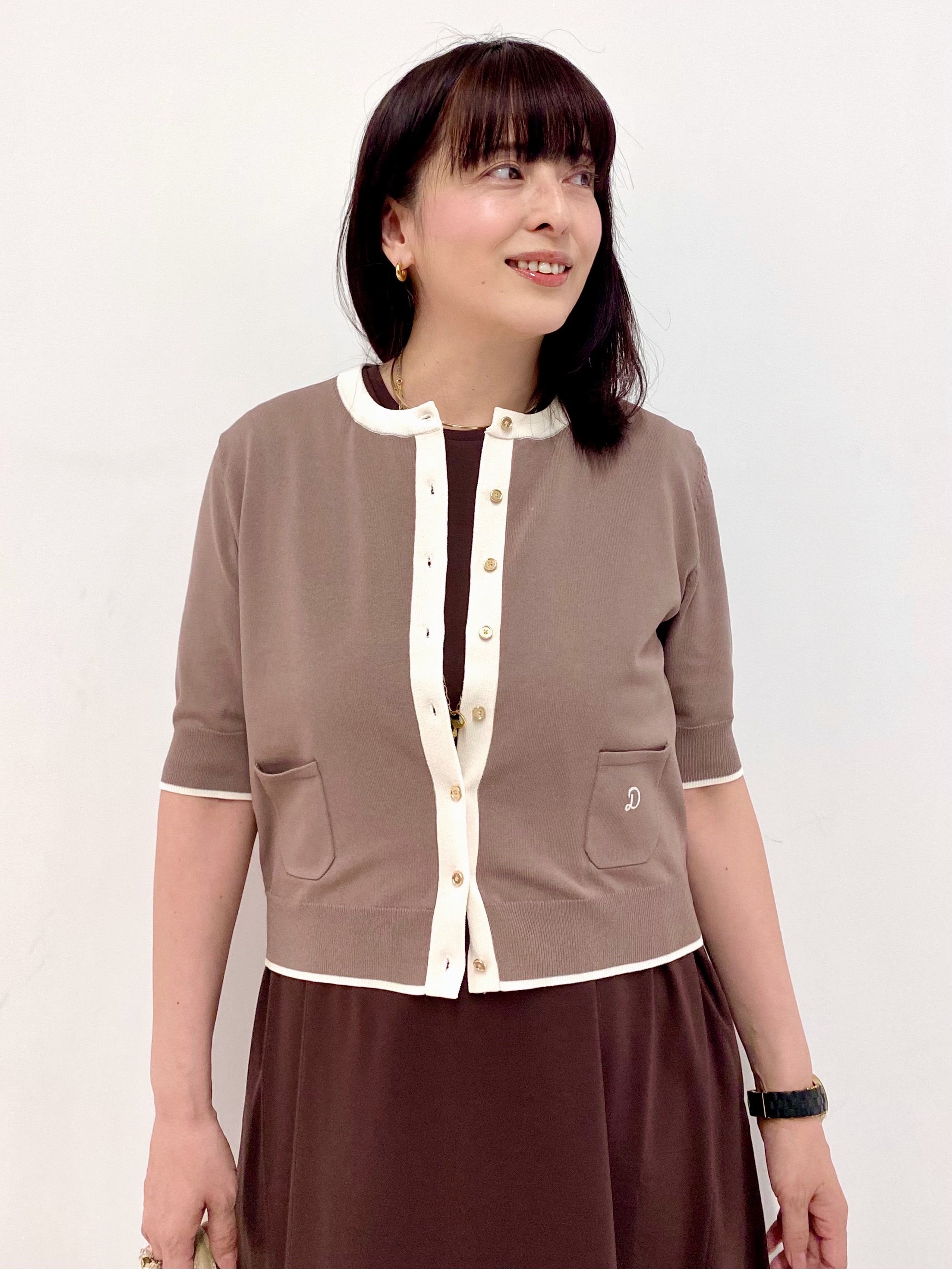 Sawaguchiさんの「DRESSTERIOR｜【接触冷感／抗菌防臭／消臭/ウォッシャブル】アイスクリアコットン フレンチスリーブワンピース」を使ったコーディネート