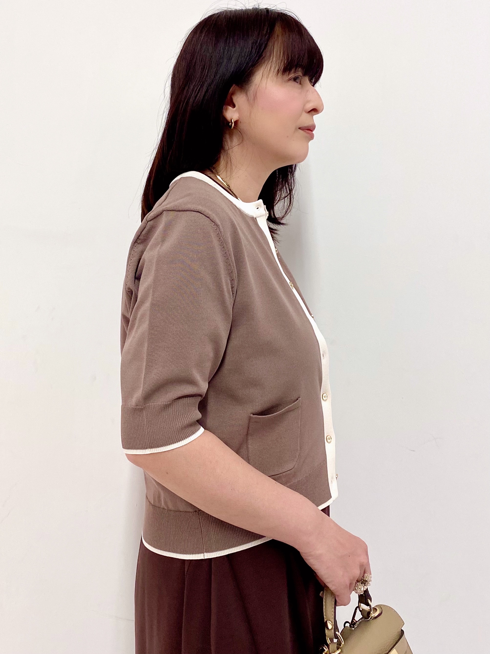 Sawaguchiさんの「DRESSTERIOR｜【接触冷感／抗菌防臭／消臭/ウォッシャブル】アイスクリアコットン フレンチスリーブワンピース」を使ったコーディネート