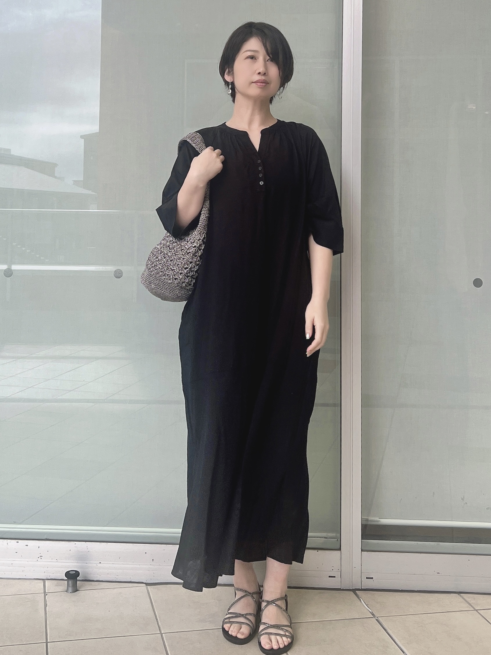 yo-koさんの「OPAQUE.CLIP｜キーネックロングワンピース【洗える】」を使ったコーディネート