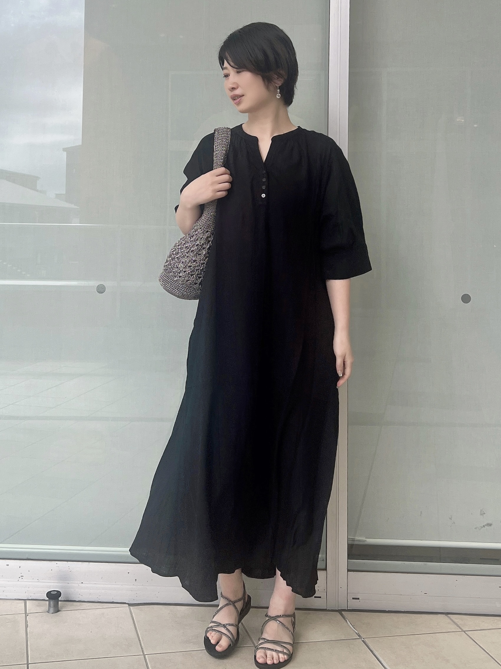 yo-koさんの「OPAQUE.CLIP｜キーネックロングワンピース【洗える】」を使ったコーディネート