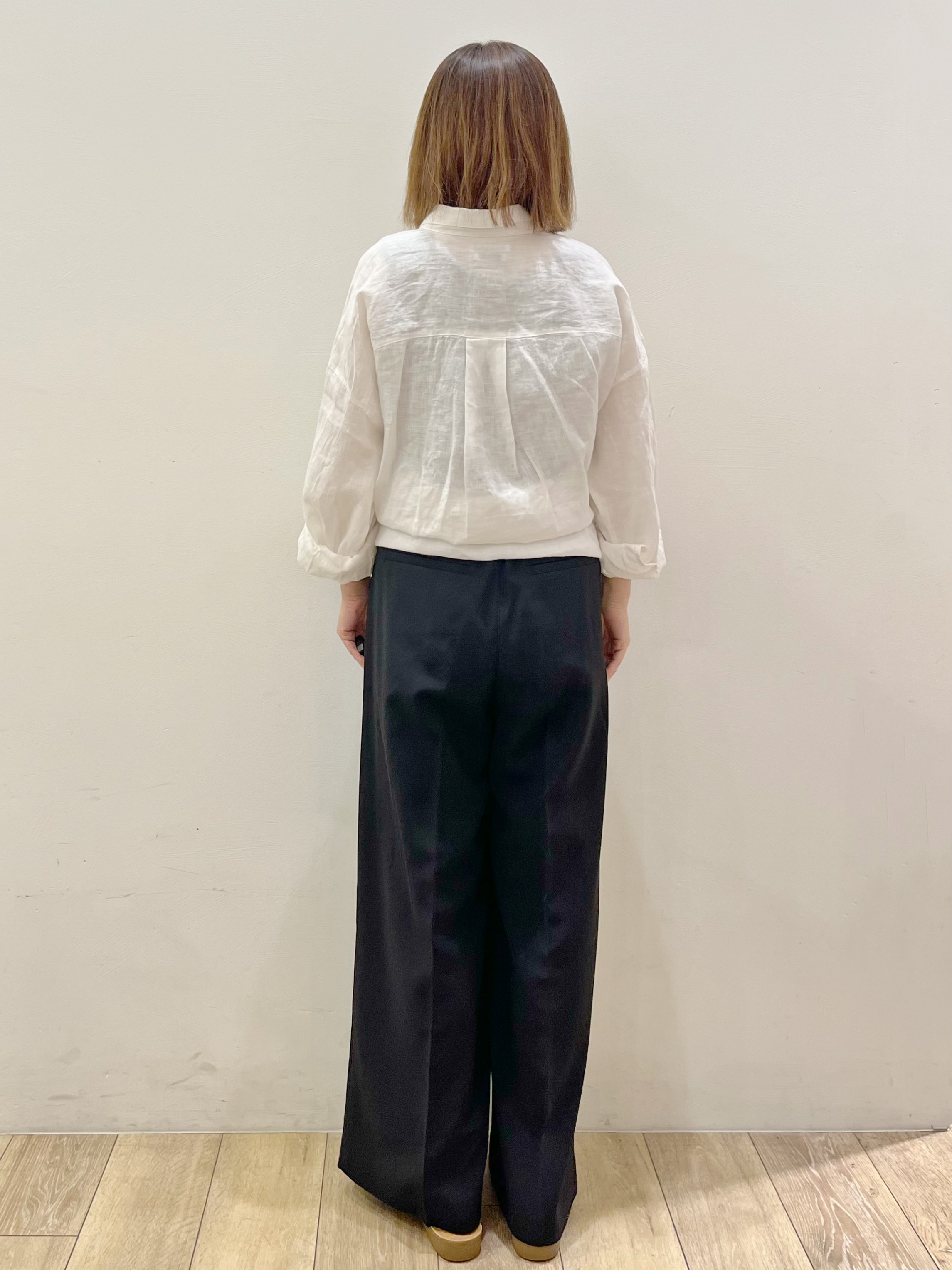 kcさんの「OPAQUE.CLIP｜フレンチリネンシャツ／カシュクール【洗濯機OK】《5col》」を使ったコーディネート