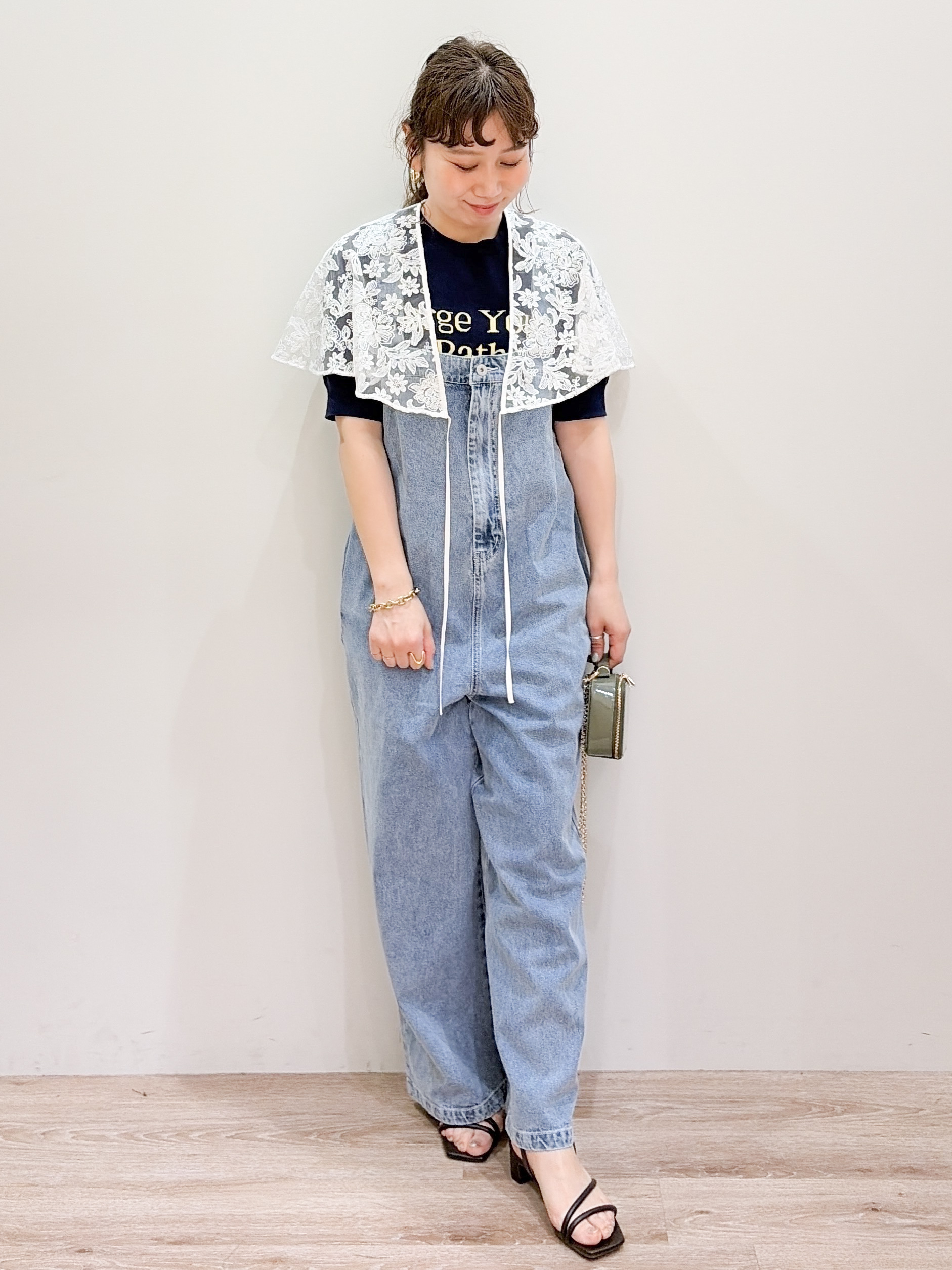 risayanさんの「OPAQUE.CLIP｜刺繍レースケープ【洗濯機OK】」を使ったコーディネート