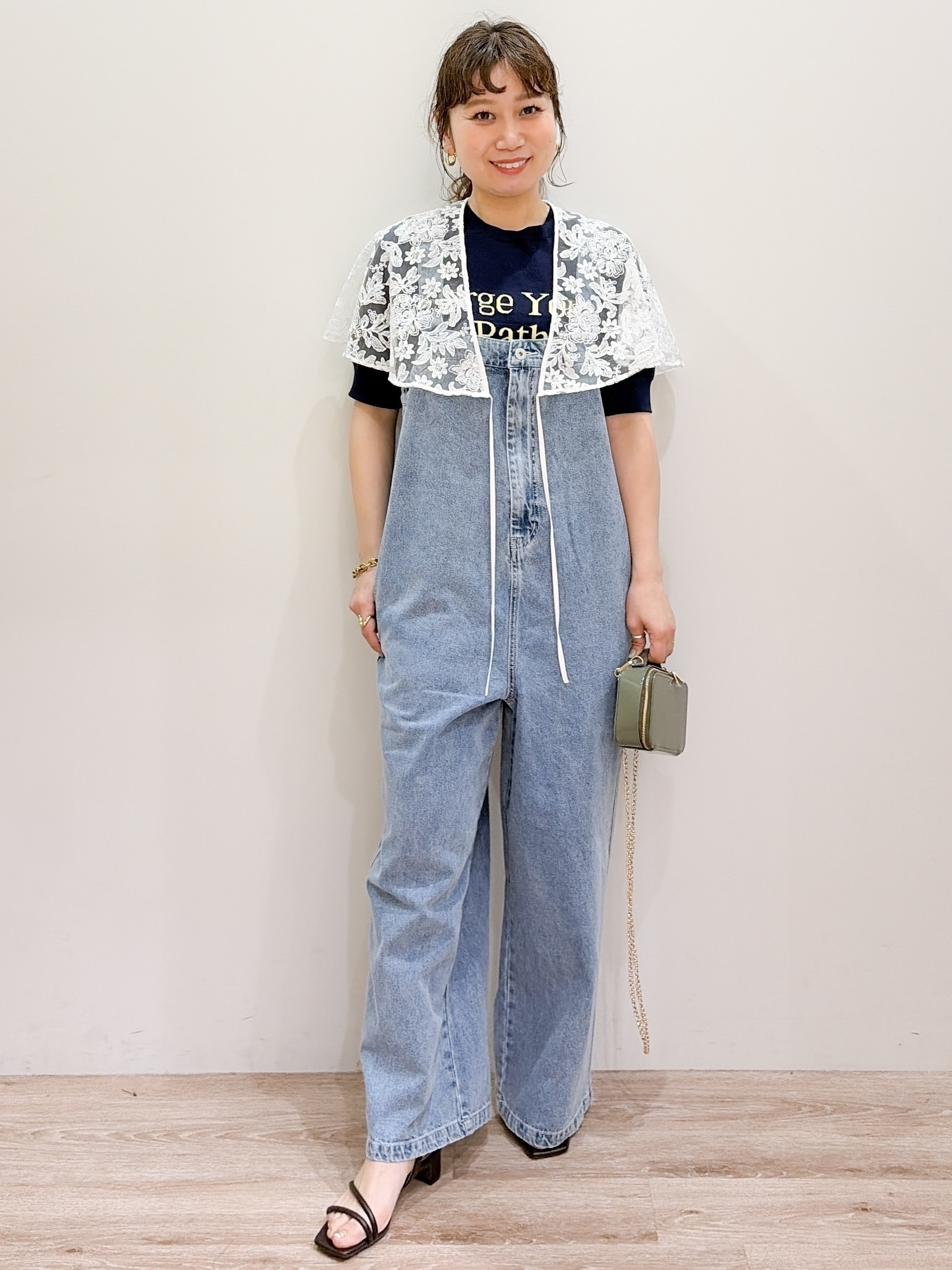 risayanさんの「OPAQUE.CLIP｜刺繍レースケープ【洗濯機OK】」を使ったコーディネート