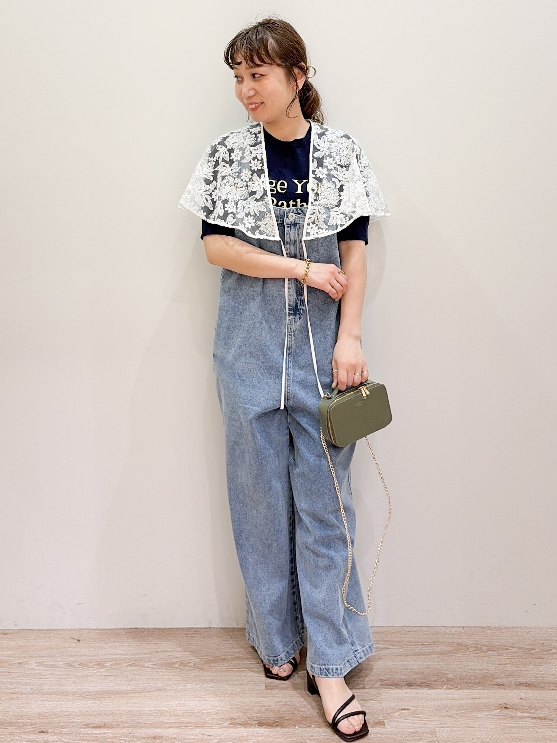 risayanさんの「OPAQUE.CLIP｜刺繍レースケープ【洗濯機OK】」を使ったコーディネート