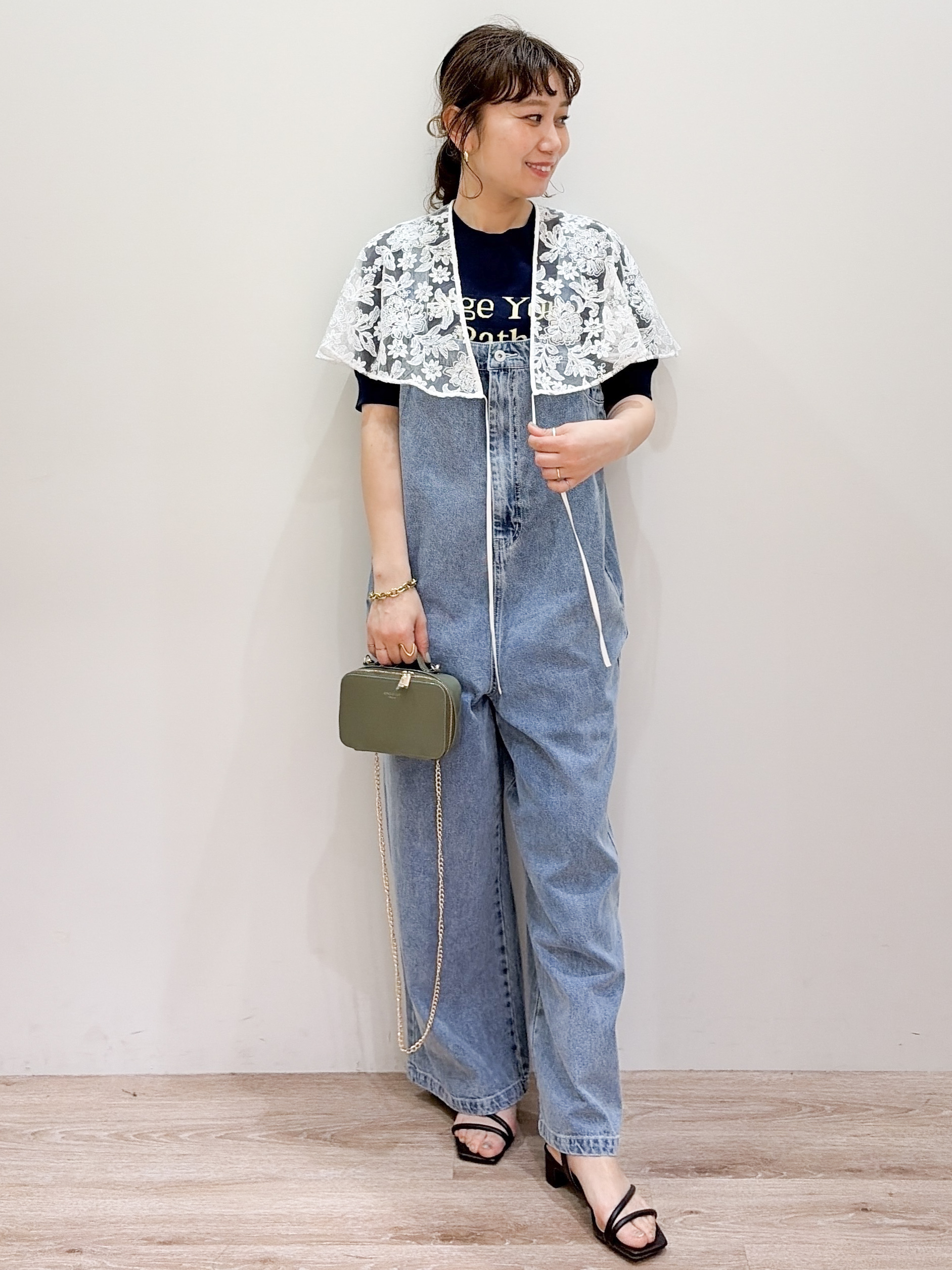 risayanさんの「OPAQUE.CLIP｜刺繍レースケープ【洗濯機OK】」を使ったコーディネート