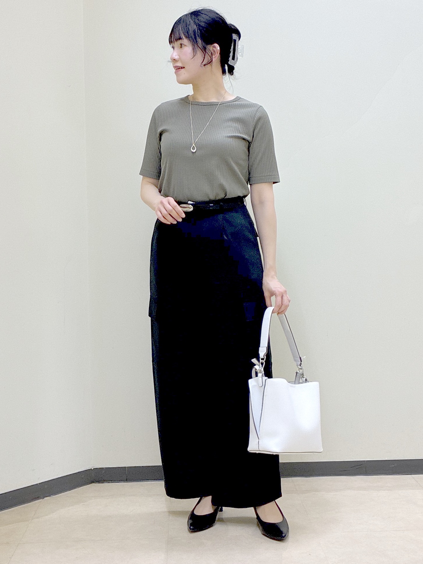  beni_gingerさんの「Reflect｜【インナーにおすすめ◎】クルーネックストレッチリブトップス」を使ったコーディネート