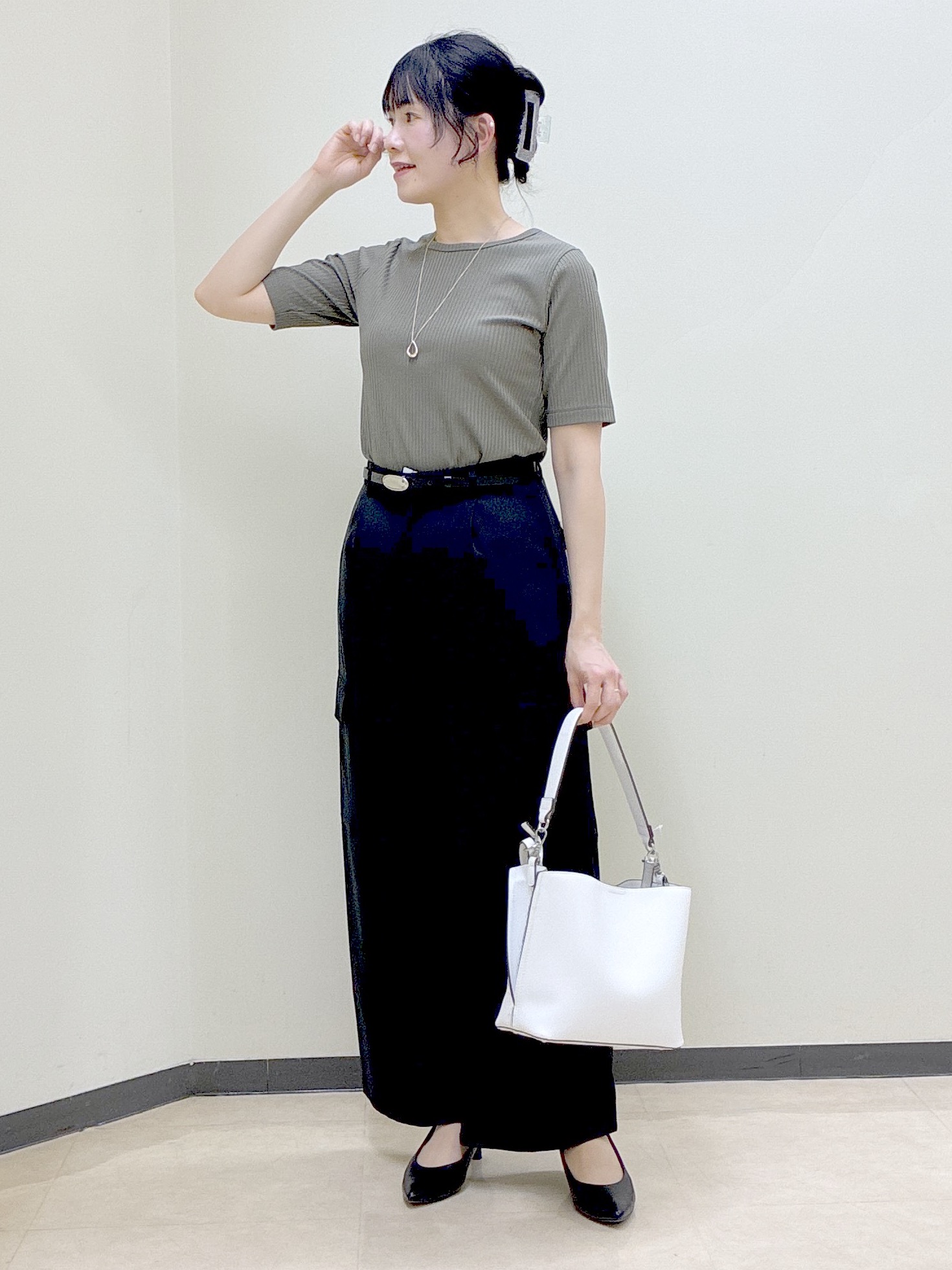  beni_gingerさんの「Reflect｜【インナーにおすすめ◎】クルーネックストレッチリブトップス」を使ったコーディネート