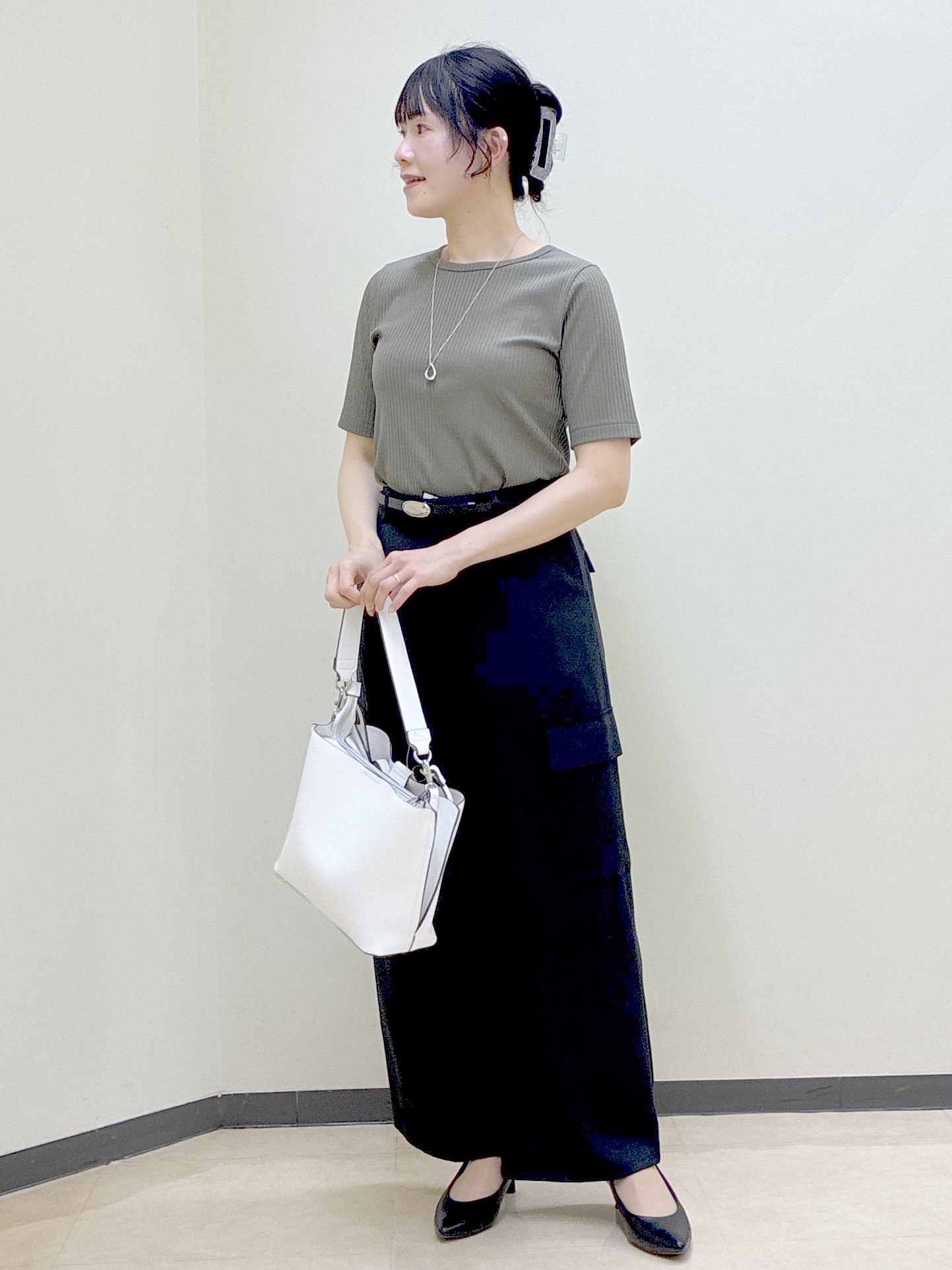  beni_gingerさんの「Reflect｜【インナーにおすすめ◎】クルーネックストレッチリブトップス」を使ったコーディネート