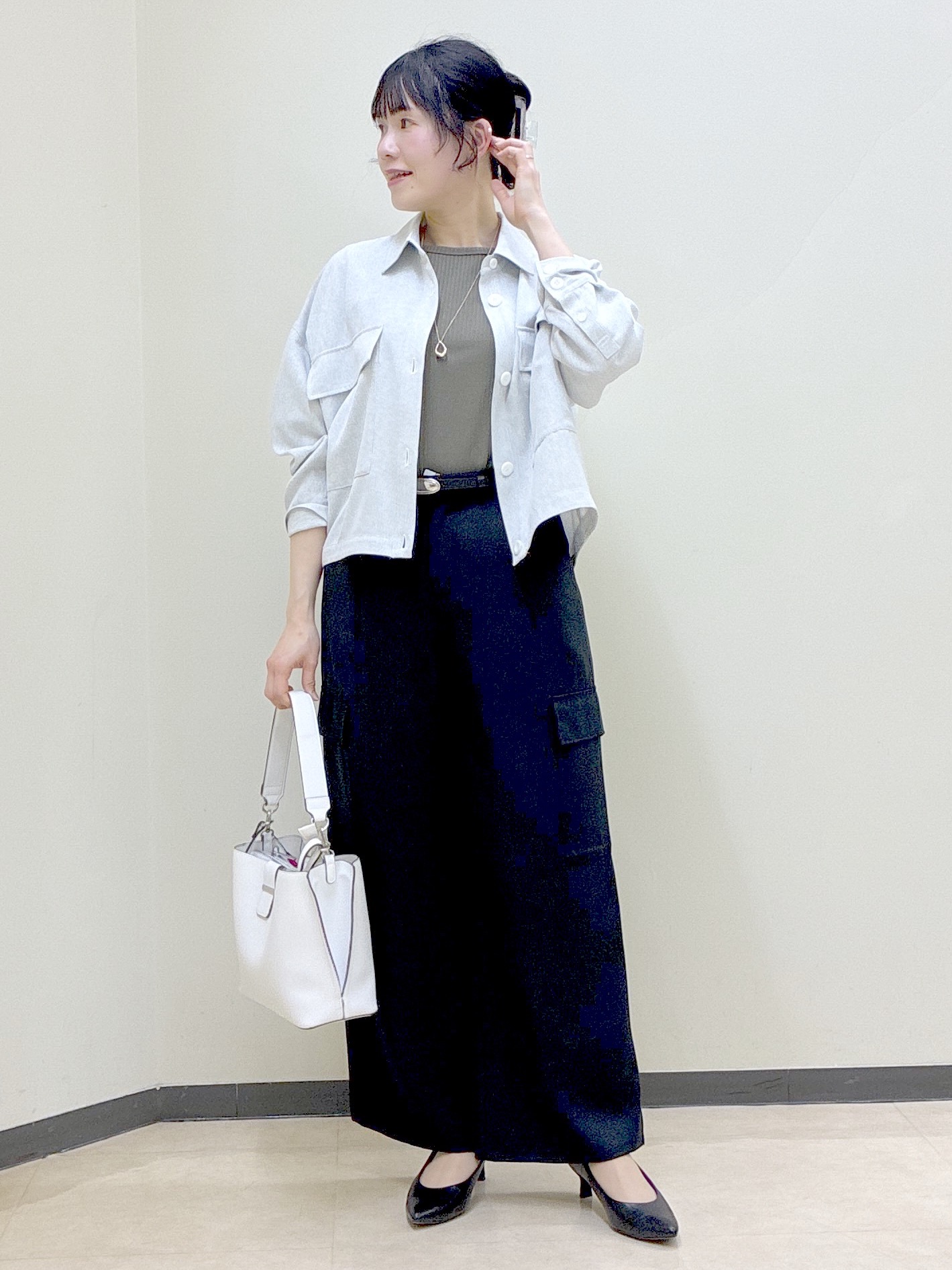  beni_gingerさんの「Reflect｜【インナーにおすすめ◎】クルーネックストレッチリブトップス」を使ったコーディネート