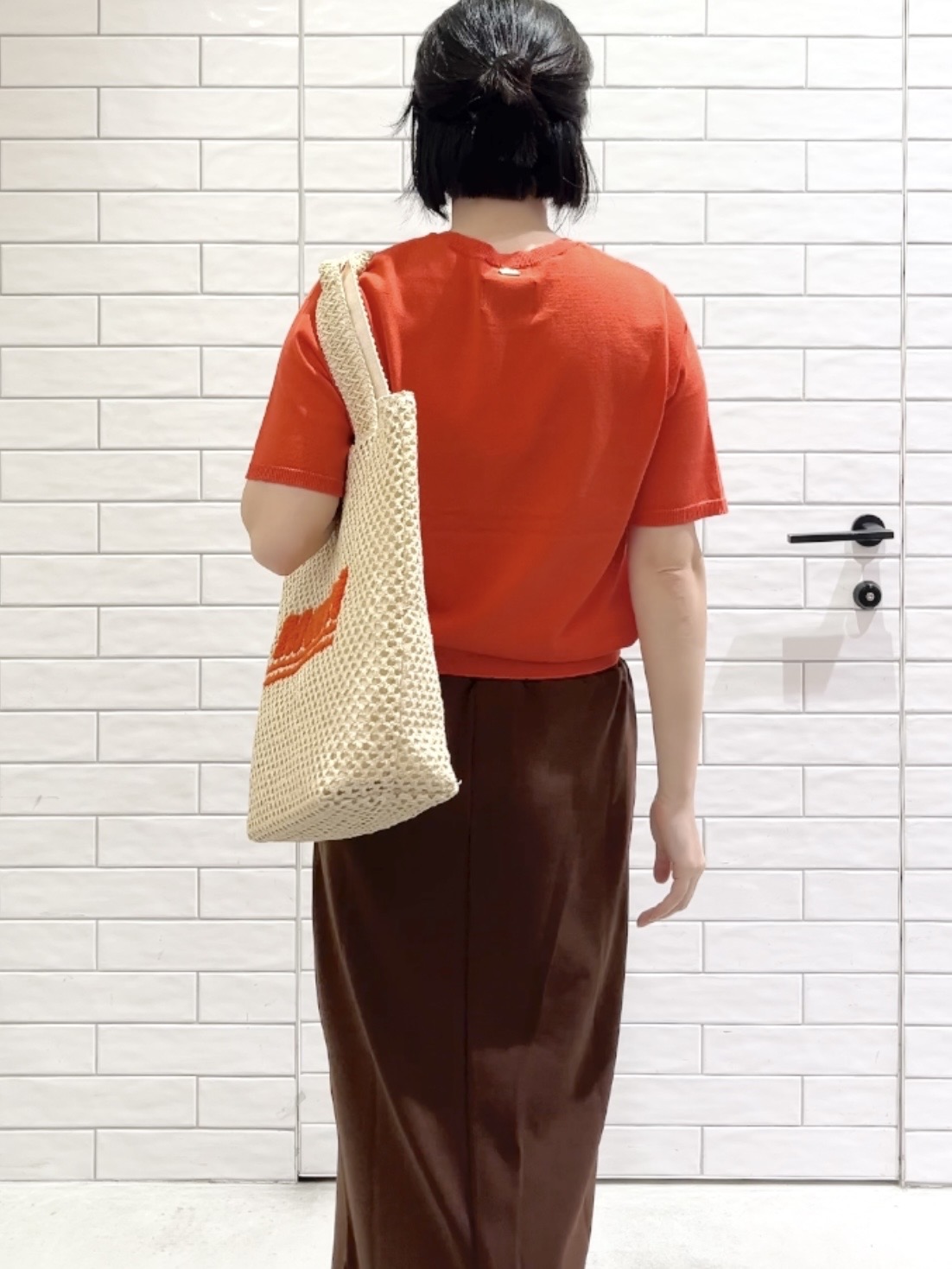 しおりさんの「OPAQUE.CLIP｜【UV】ハーフスリーブニット／オーガニックコットン混《洗濯機OK》」を使ったコーディネート
