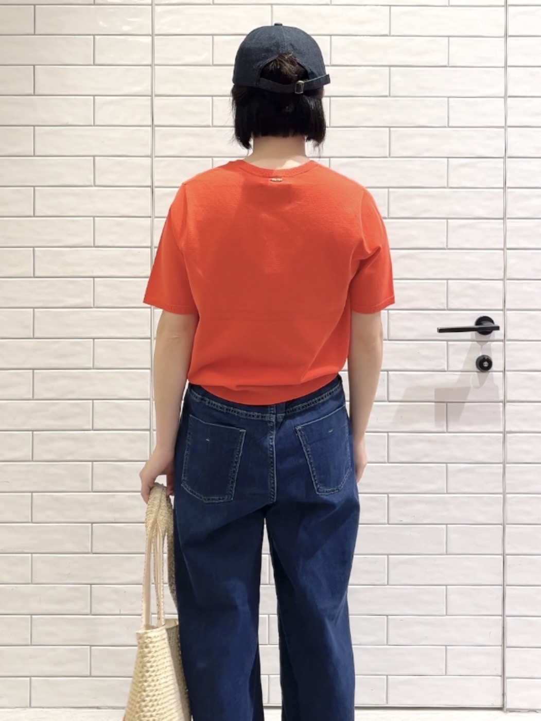 しおりさんの「OPAQUE.CLIP｜【UV】ハーフスリーブニット／オーガニックコットン混《洗濯機OK》」を使ったコーディネート