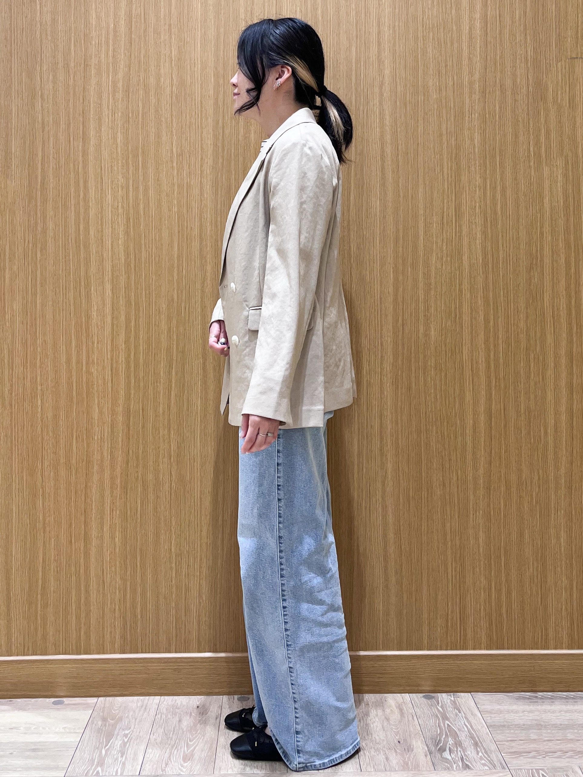 aさんの「OPAQUE.CLIP｜【UV／接触冷感】ダブルブレストジャケット《防シワ加工／洗える》」を使ったコーディネート