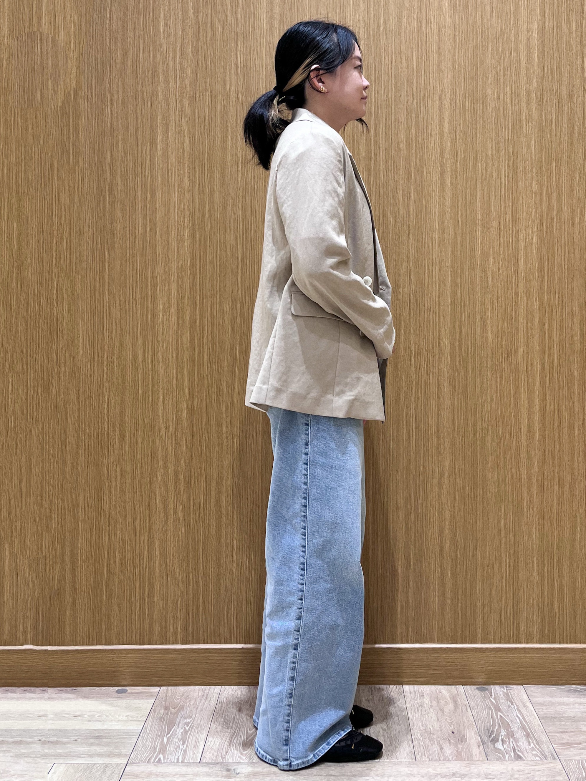 aさんの「OPAQUE.CLIP｜【UV／接触冷感】ダブルブレストジャケット《防シワ加工／洗える》」を使ったコーディネート