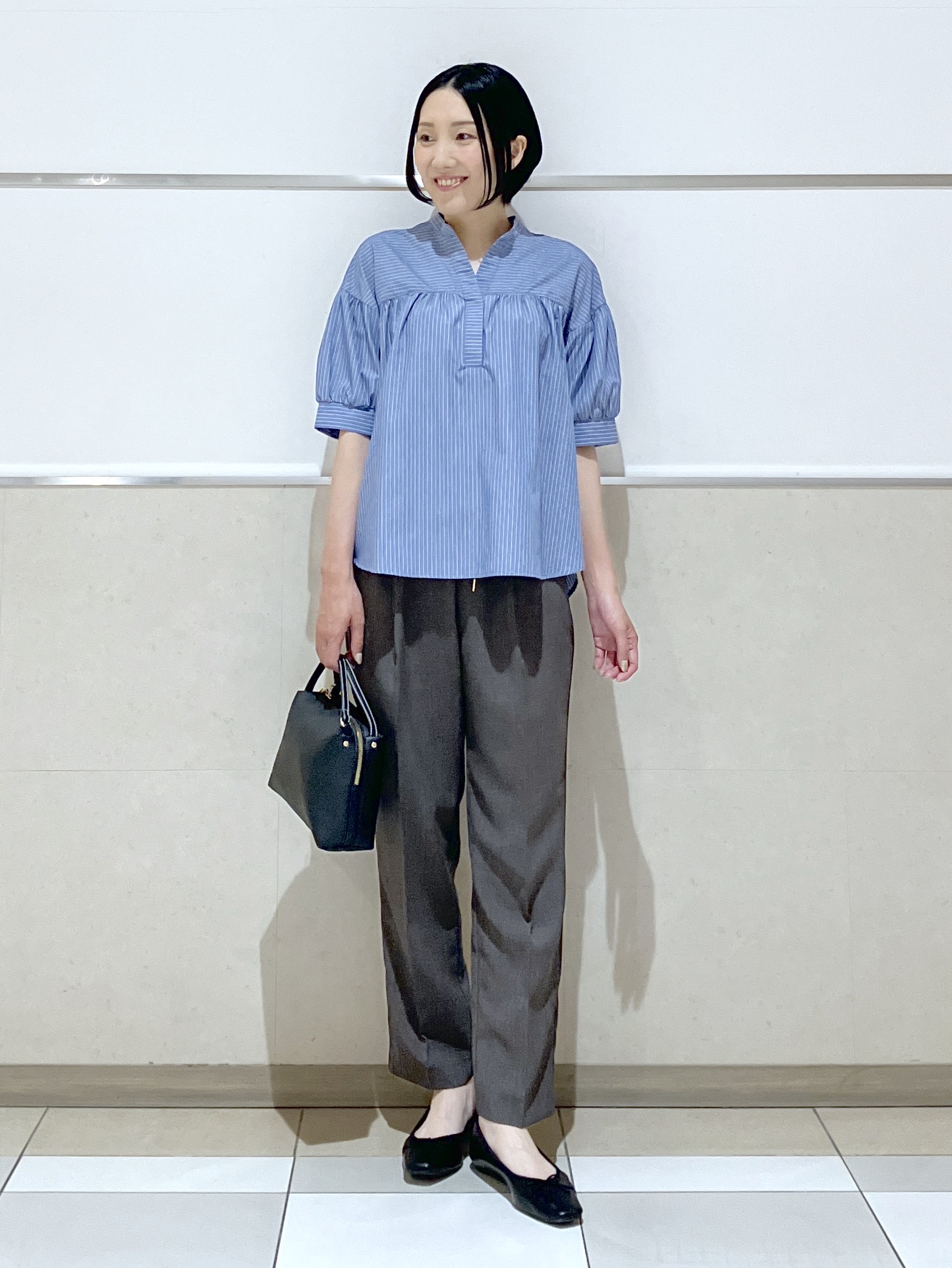eriko さんの「Dessin｜【洗える】ストライプスキッパーシャツ」を使ったコーディネート