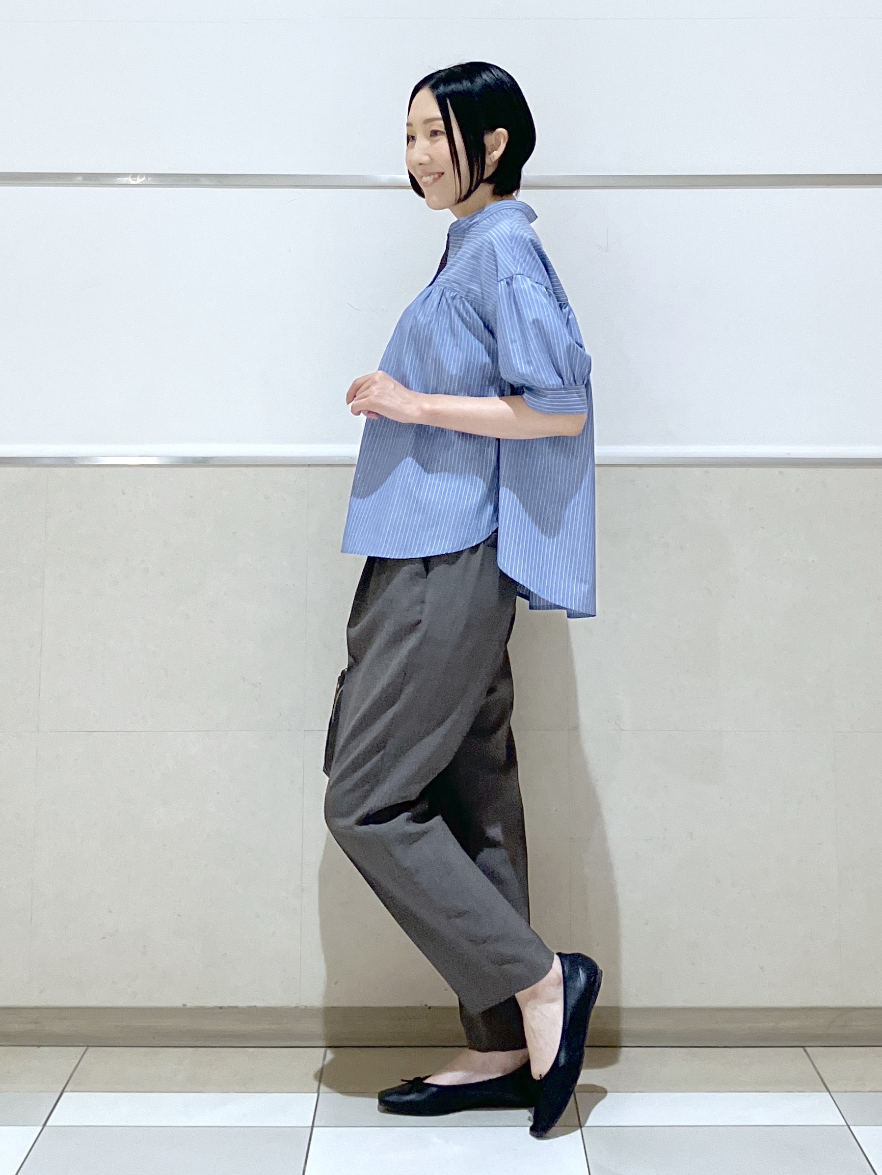 eriko さんの「Dessin｜【洗える】ストライプスキッパーシャツ」を使ったコーディネート