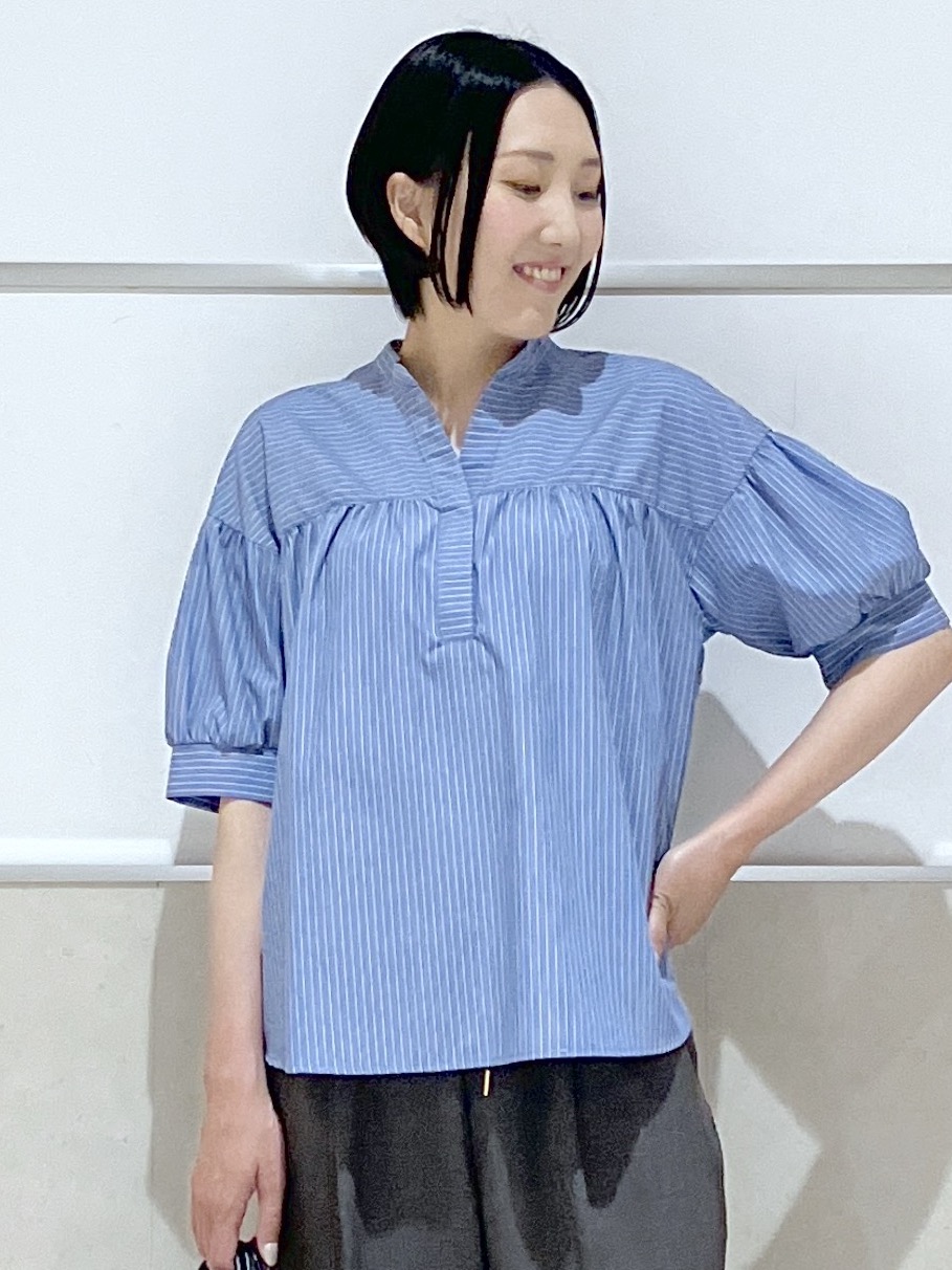 eriko さんの「Dessin｜【洗える】ストライプスキッパーシャツ」を使ったコーディネート