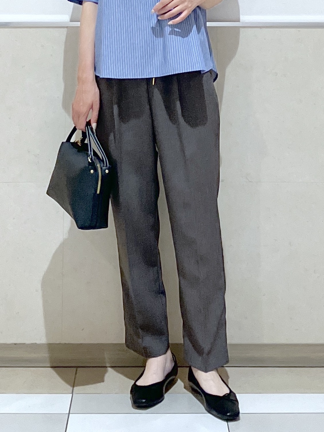 eriko さんの「Dessin｜【洗える】ストライプスキッパーシャツ」を使ったコーディネート