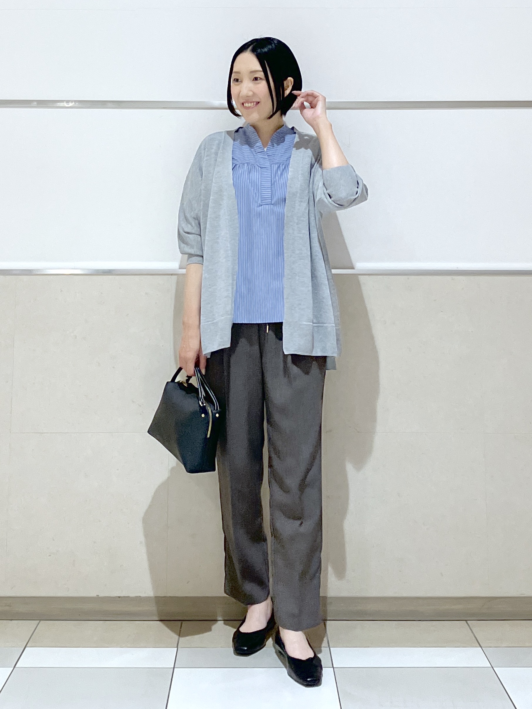 eriko さんの「Dessin｜【洗える】ストライプスキッパーシャツ」を使ったコーディネート