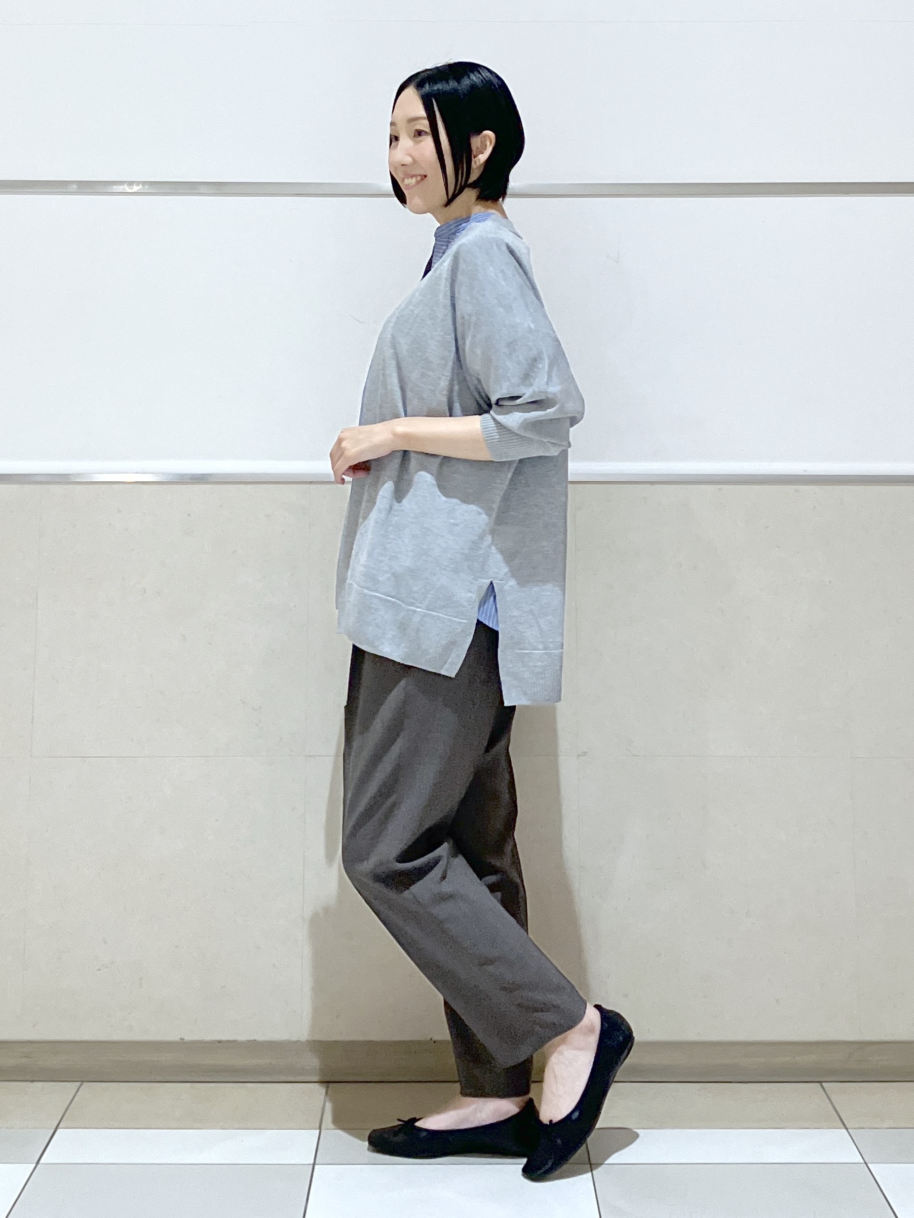 eriko さんの「Dessin｜【洗える】ストライプスキッパーシャツ」を使ったコーディネート