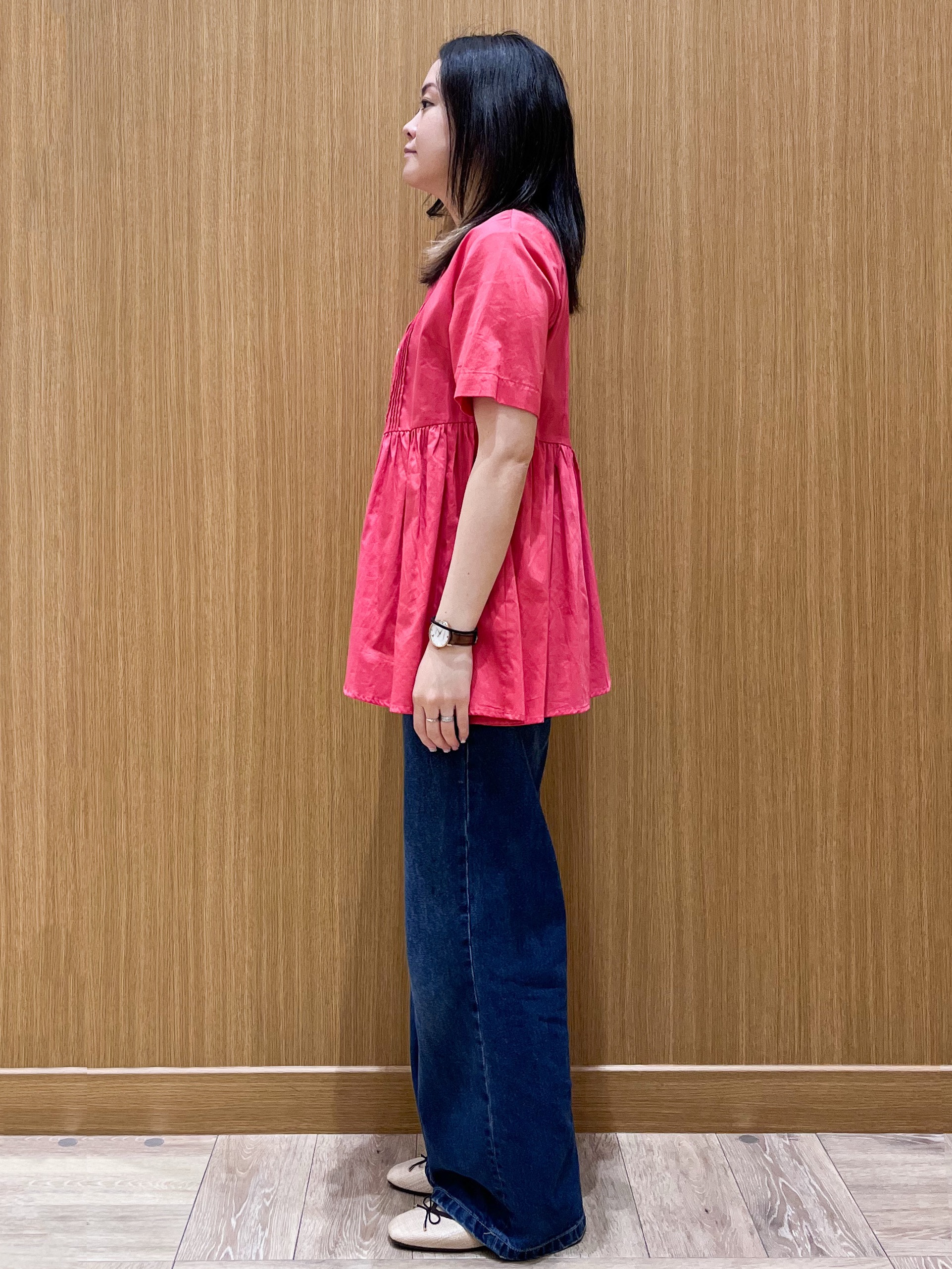 aさんの「OPAQUE.CLIP｜ピンタックアシメペプラムブラウス【洗濯機ＯＫ】」を使ったコーディネート
