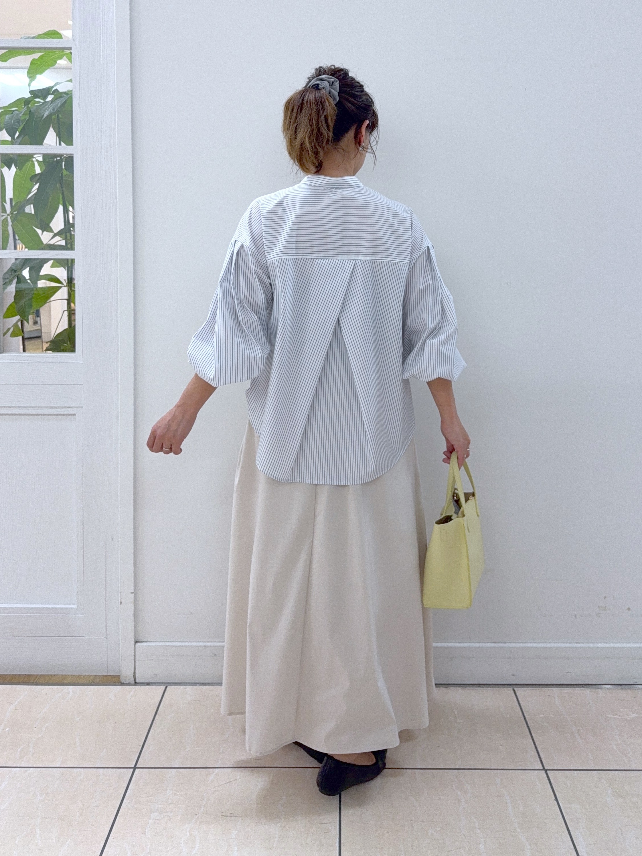 Osawaさんの「Dessin｜【洗える】バルーンスリーブバンドカラーシャツ」を使ったコーディネート