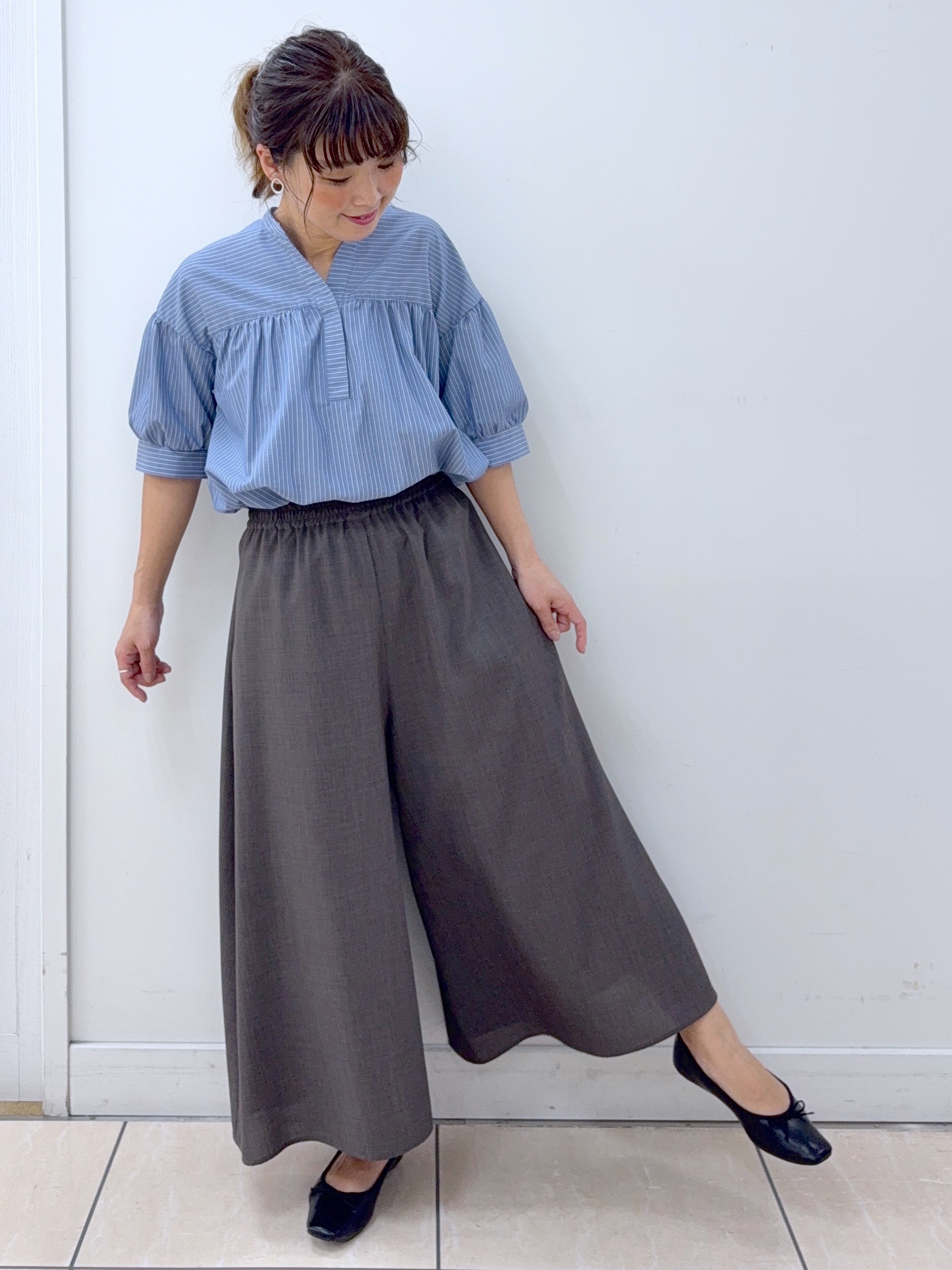 Osawaさんの「Dessin｜【洗える】ストライプスキッパーシャツ」を使ったコーディネート
