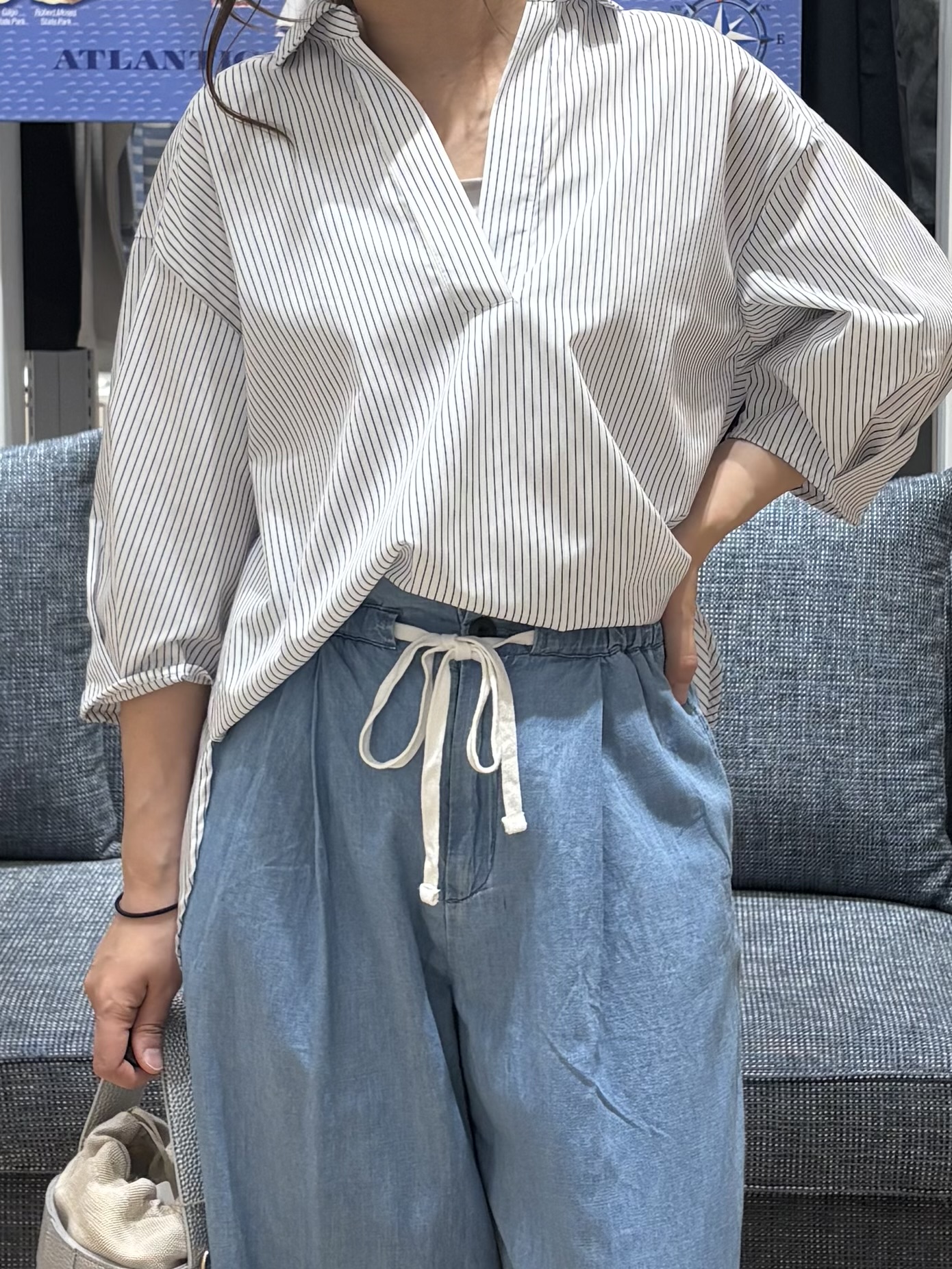 yuinaさんの「Dessin｜【洗える】スキッパーシャツブラウス」を使ったコーディネート