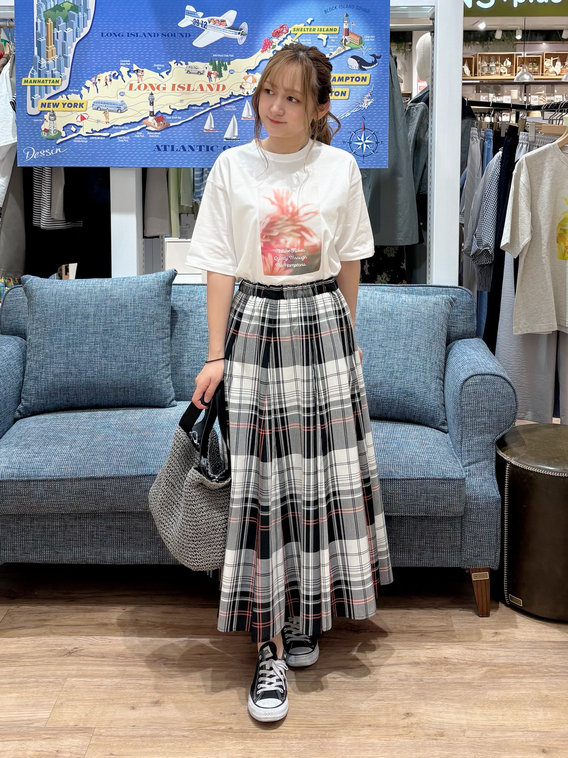 yuinaさんの「Dessin｜【洗える】オーガニック天竺フォトTシャツ」を使ったコーディネート