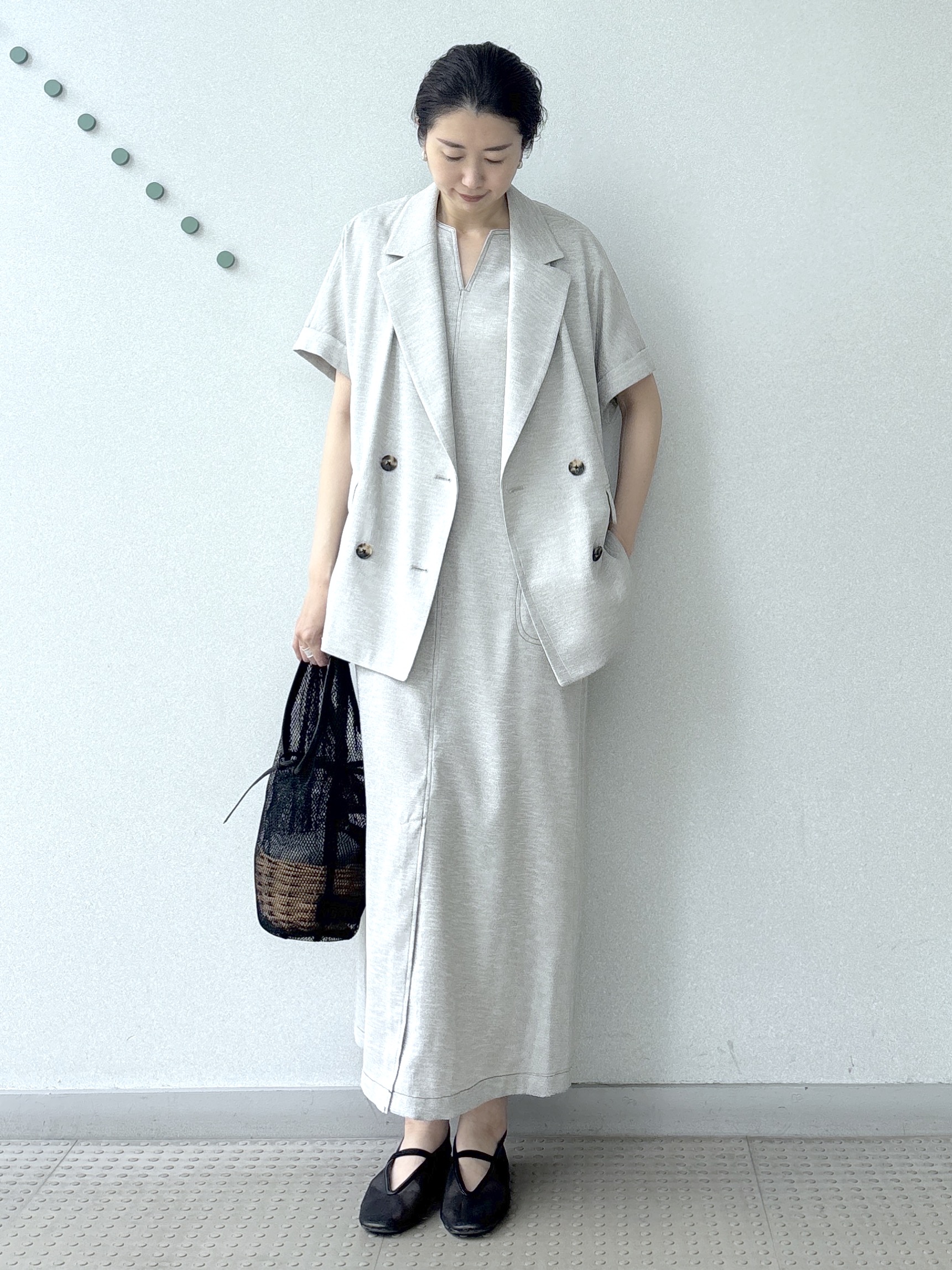 saitoさんの「DRESSTERIOR｜【セットアップ可/UVカット/接触冷感/吸水速乾】ウォッシャブル リネンライクドルマンジャケット」を使ったコーディネート
