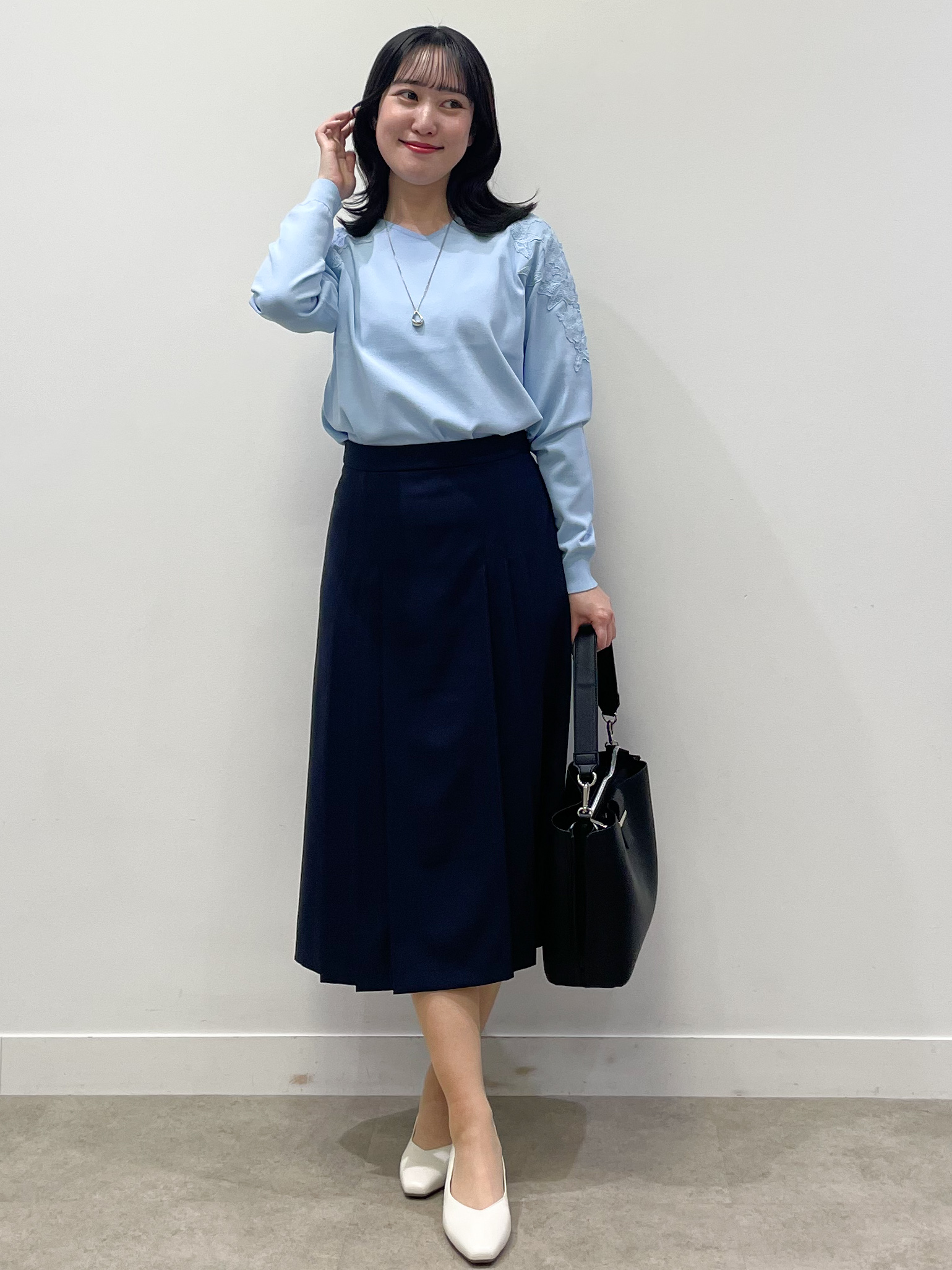 yukariさんの「Reflect｜レースデザインスリーブニットプルオーバー」を使ったコーディネート