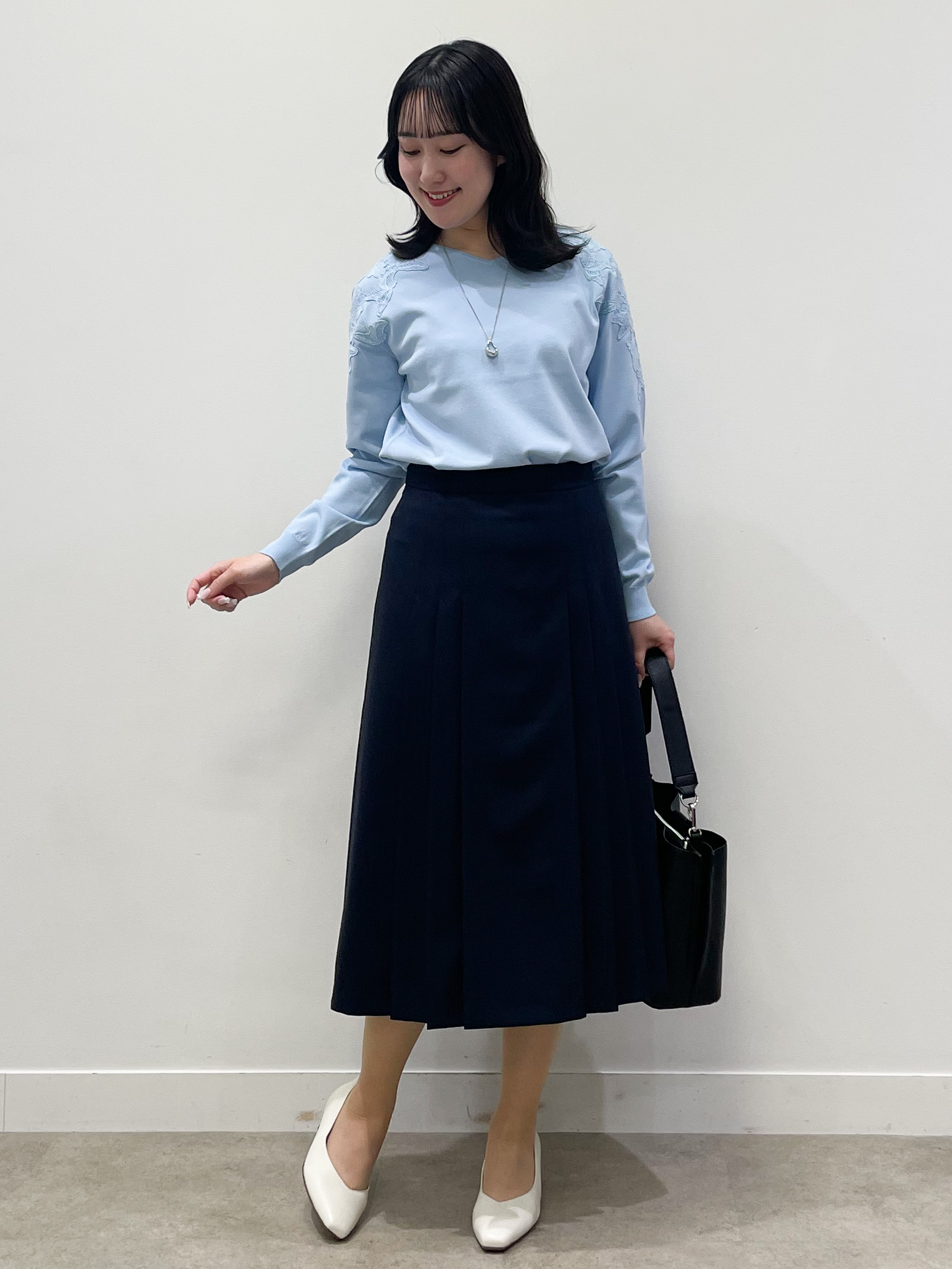 yukariさんの「Reflect｜レースデザインスリーブニットプルオーバー」を使ったコーディネート