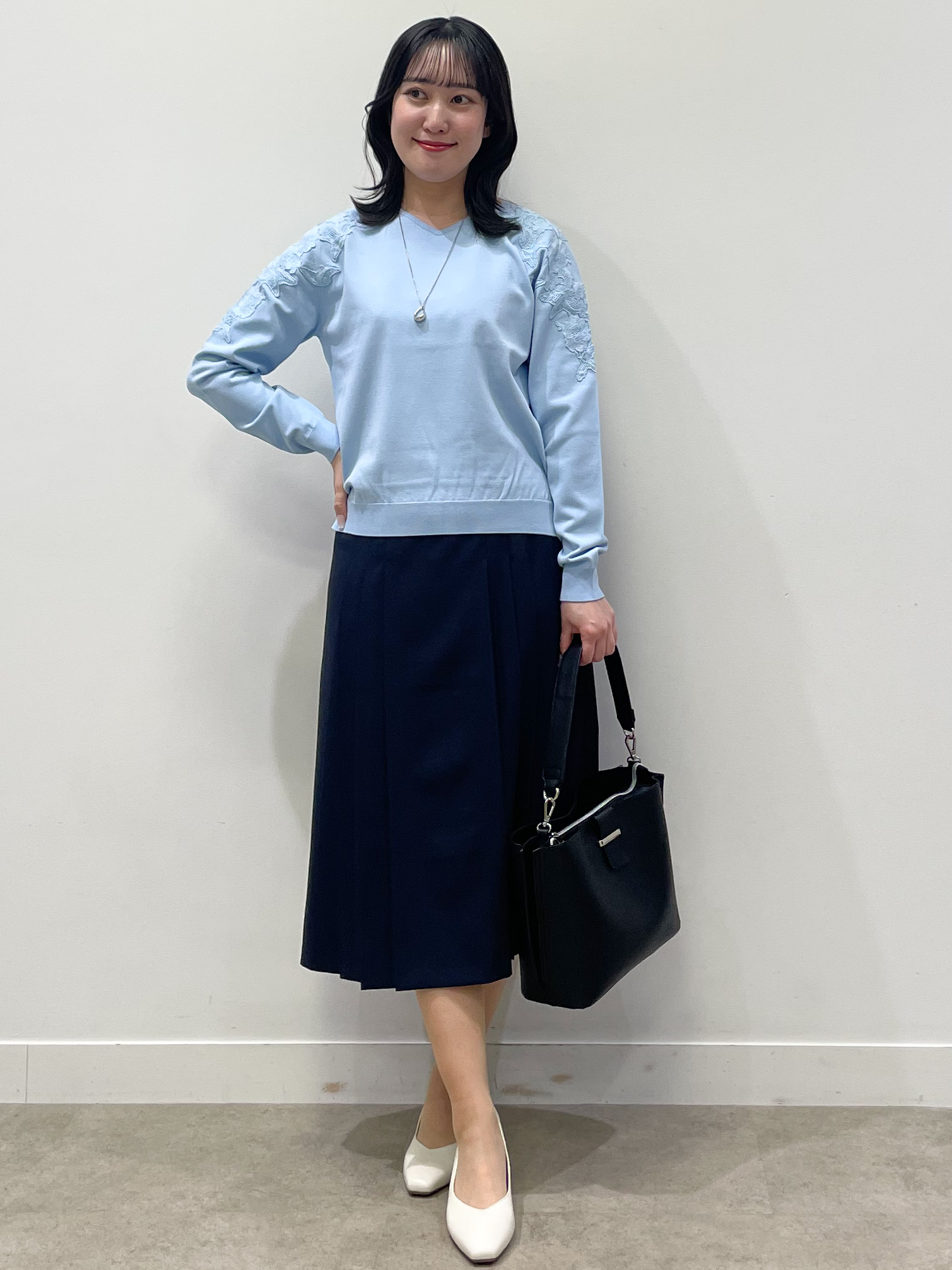 yukariさんの「Reflect｜レースデザインスリーブニットプルオーバー」を使ったコーディネート