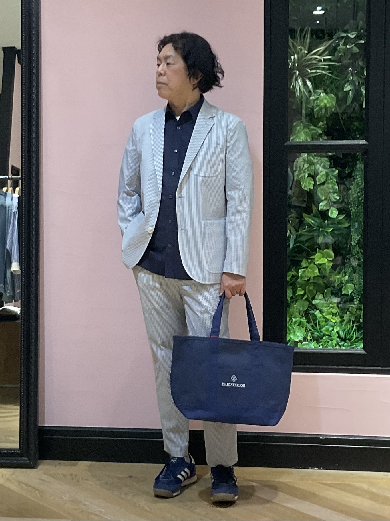 Nagaseさんの「DRESSTERIOR｜◆【吸湿速乾/セットアップ可/ウォッシャブル】COOLMAX シアサッカー サマージャケット」を使ったコーディネート