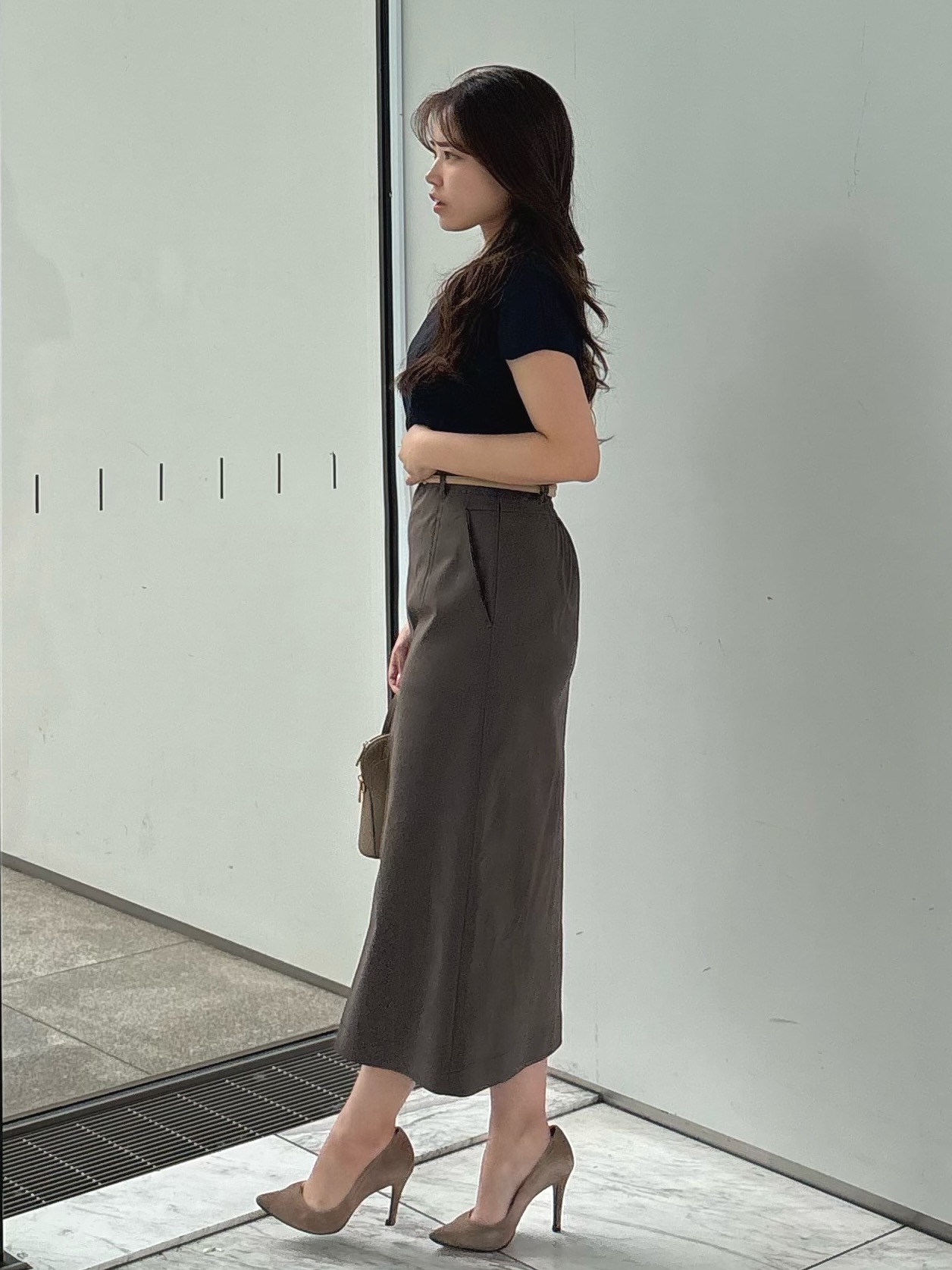 MISAKIさんの「COUP DE CHANCE｜◆【手洗い可】ニット&花柄プリントスカート」を使ったコーディネート
