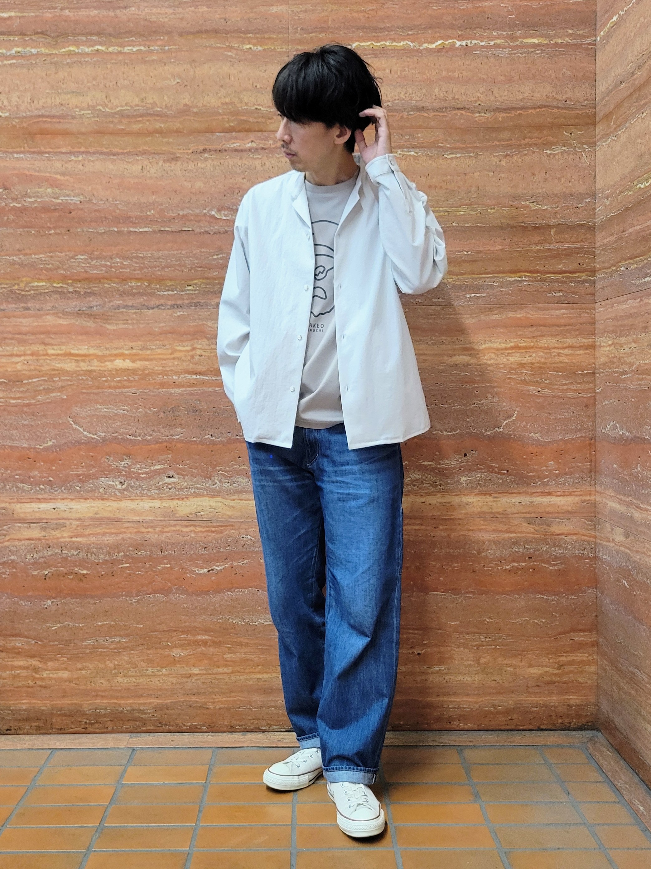piroyaさんの「TAKEO KIKUCHI｜【撥水・洗える・シワになりにくい】 リランチェ（R） シャツ」を使ったコーディネート