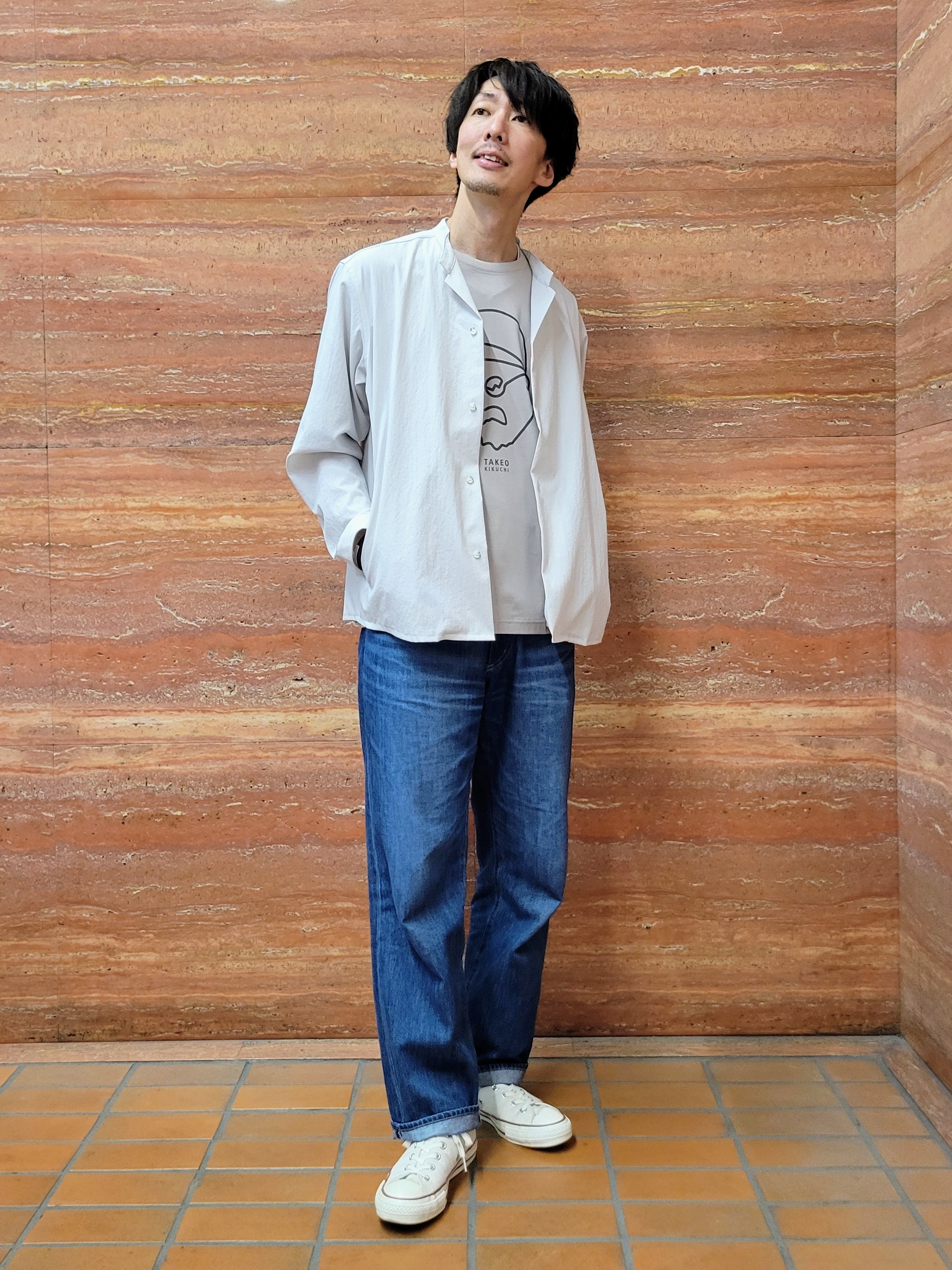 piroyaさんの「TAKEO KIKUCHI｜【撥水・洗える・シワになりにくい】 リランチェ（R） シャツ」を使ったコーディネート